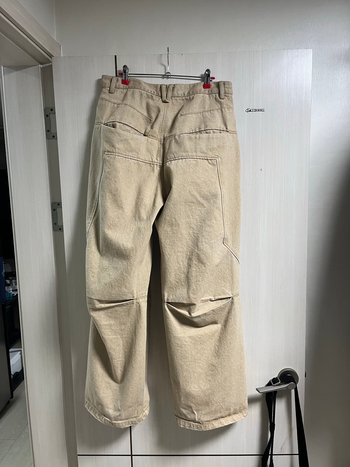 ETCE 이티씨이 사이드 포켓 데님 베이지 L사이즈 1회착 상품이미지5