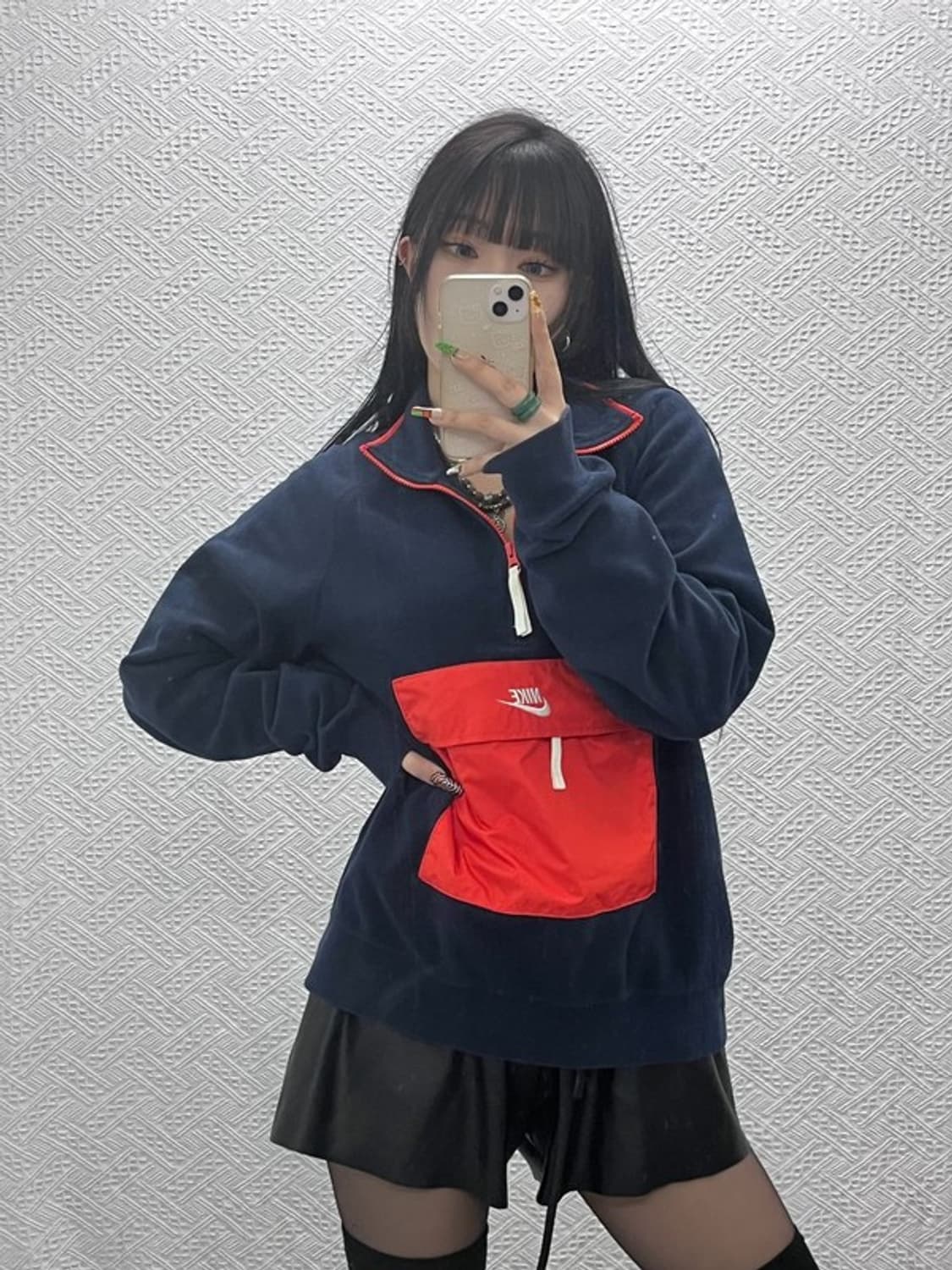 나이키 올드스쿨 레트로 00's 반집업 후리스 맨투맨 L C09536 상품이미지1