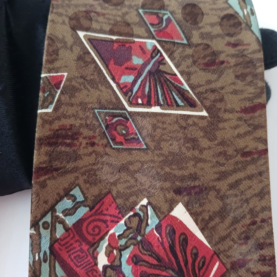 기라로쉬 실크 브라운 아트 패턴 넥타이 9.3cm A+등급 A18977
 상품이미지6