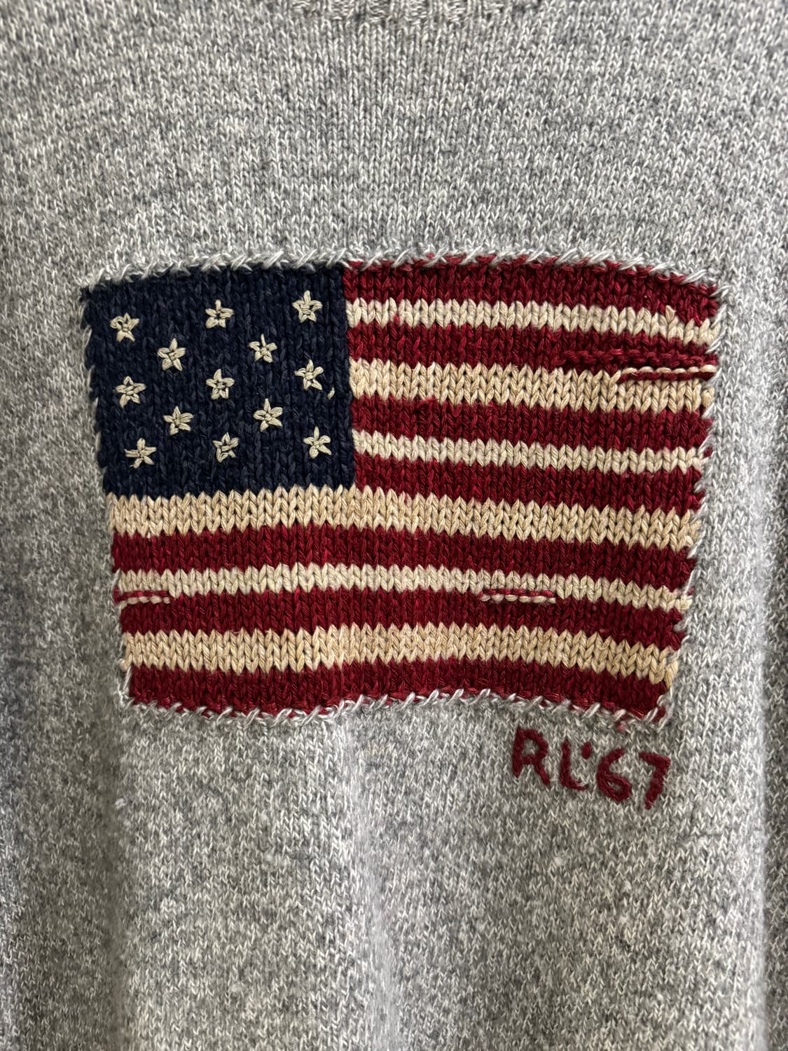 폴로 랄프로렌 성조기 니트 스웨터 그레이 상품이미지3