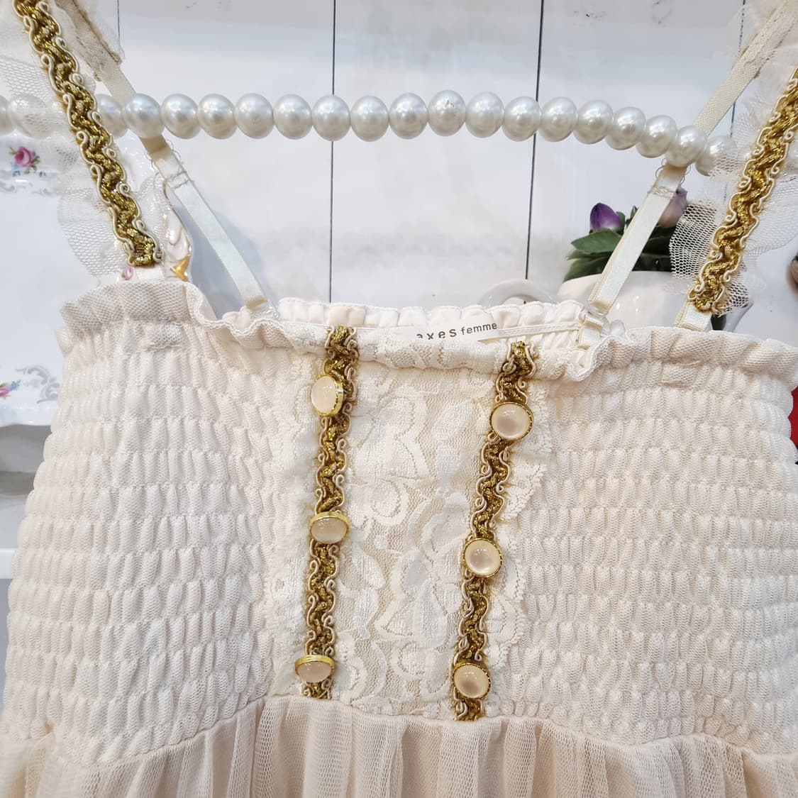 axes femme 로즈자수 쉬폰미니원피스 상품이미지2