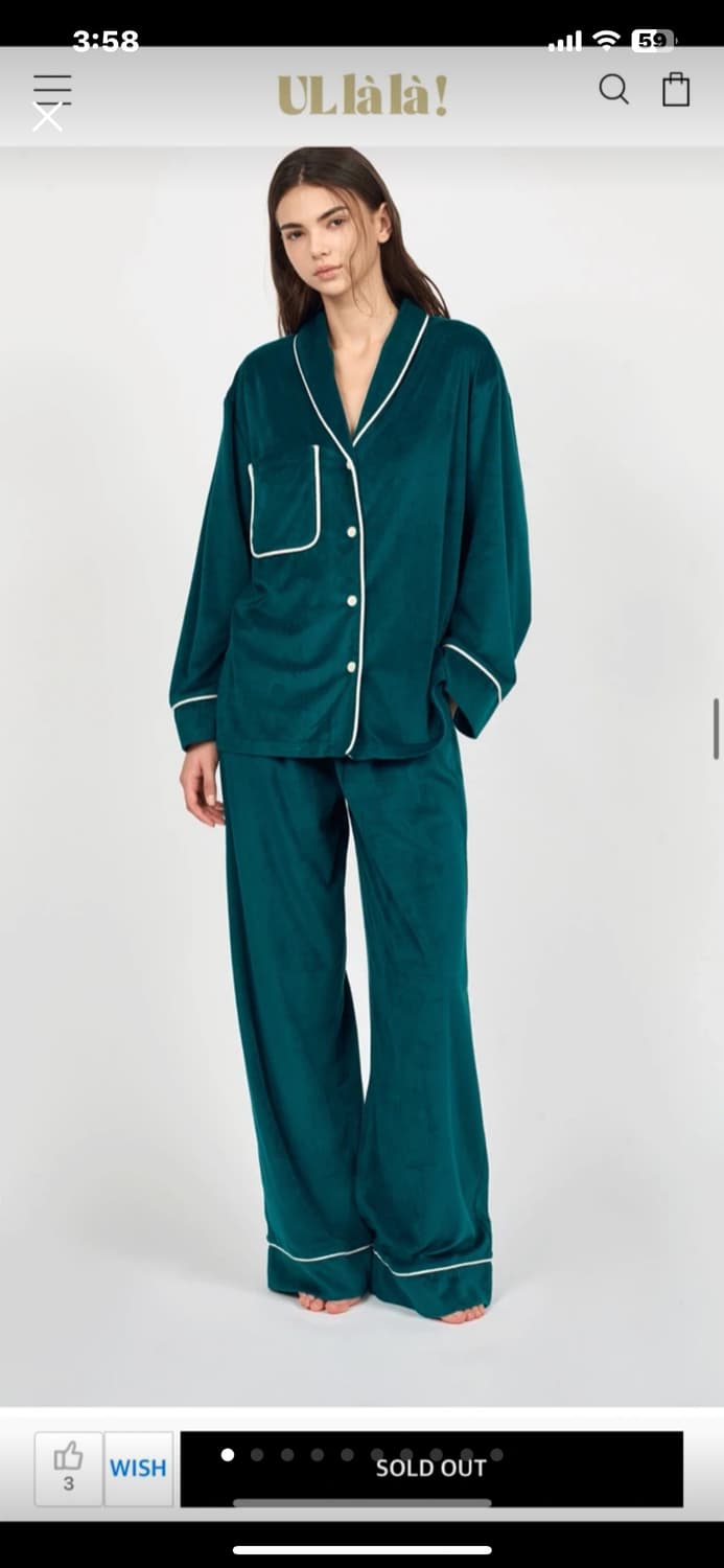 새상품) 울랄라 피치 기모 파자마 블루그린 정가 9.6만 현재 품절 상품이미지1