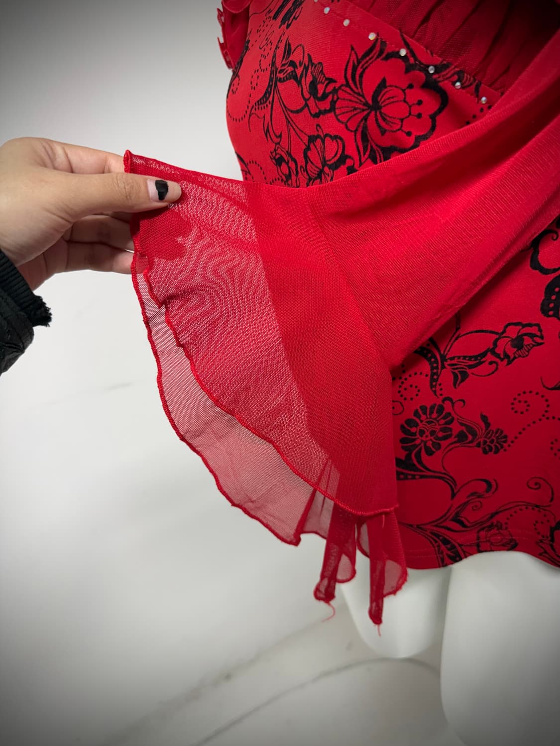 Oriental beads prinrimg ruffle longsleev 상품이미지3