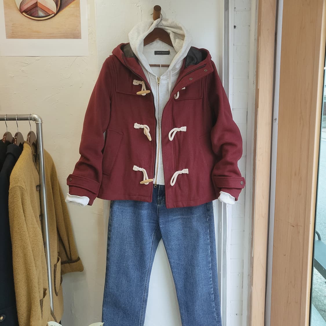 BROWNY 버건디 하프 떡볶이코트 상품이미지7