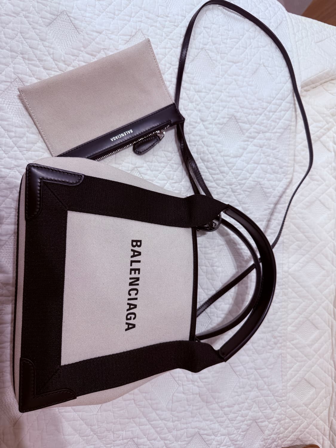 발렌시아가 NAVY CABAS SMALL CANVAS TOTE BAG 3 상품이미지6