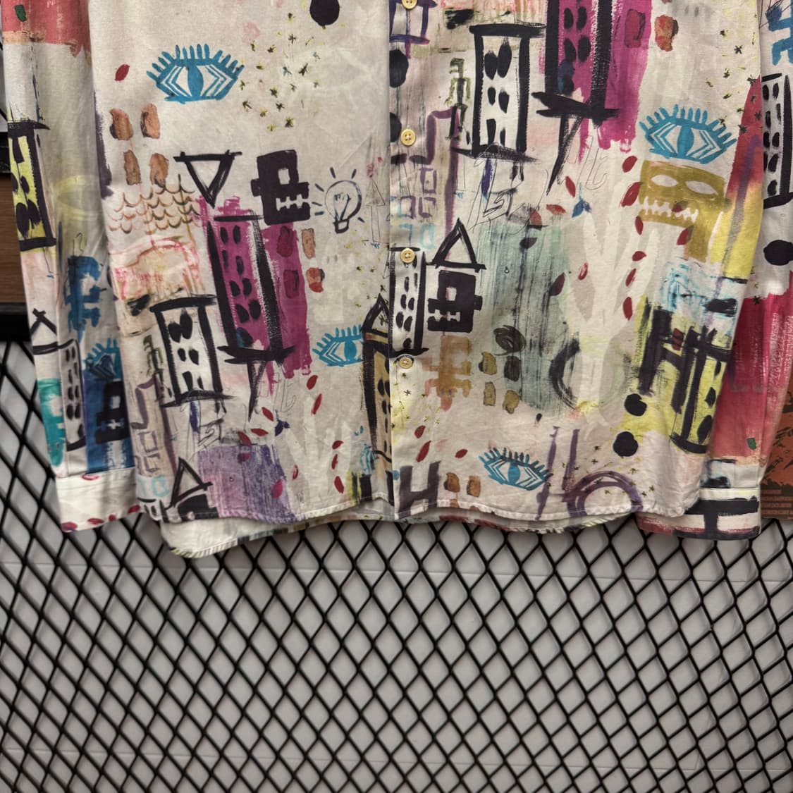 폴스미스 진스 클래식 핏 기하학 패턴 프린팅 셔츠 화이트 상품이미지4