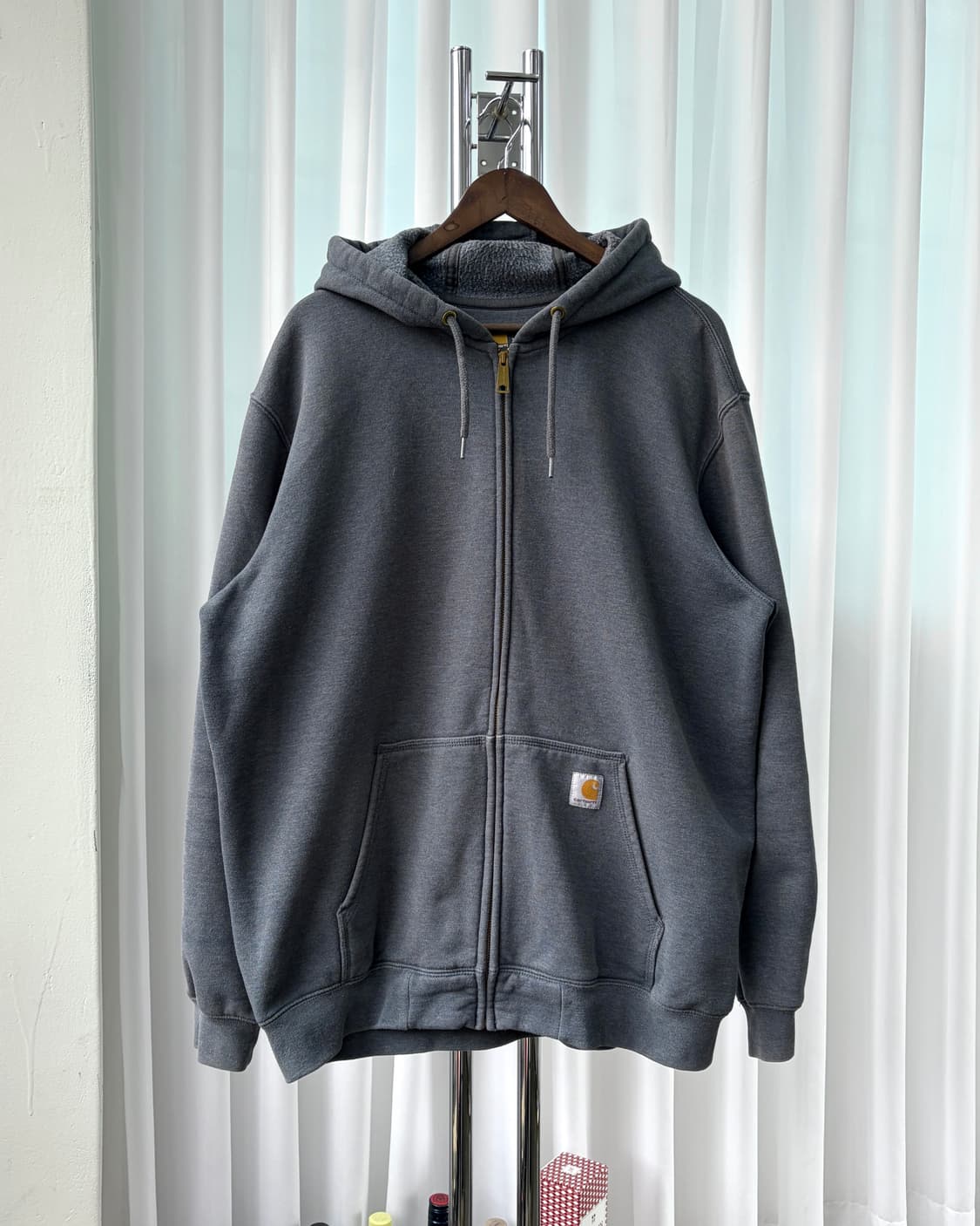 [XL]칼하트 미드웨이트 풀오버 차콜 후드집업 상품이미지3