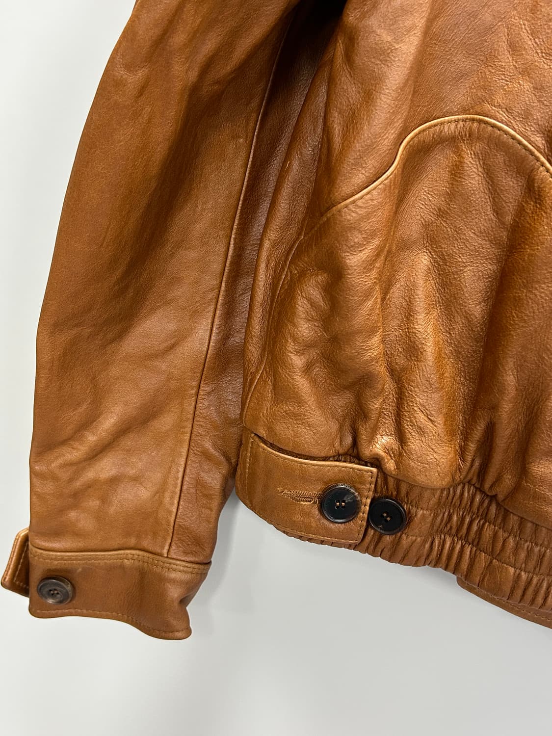 STU 커브드 레더 자켓 카멜 [L] 상품이미지8