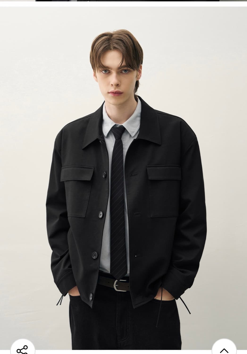 (XL) 드로우핏 도브 울 하이드 블루종 자켓 [BLACK] 판매 상품이미지6