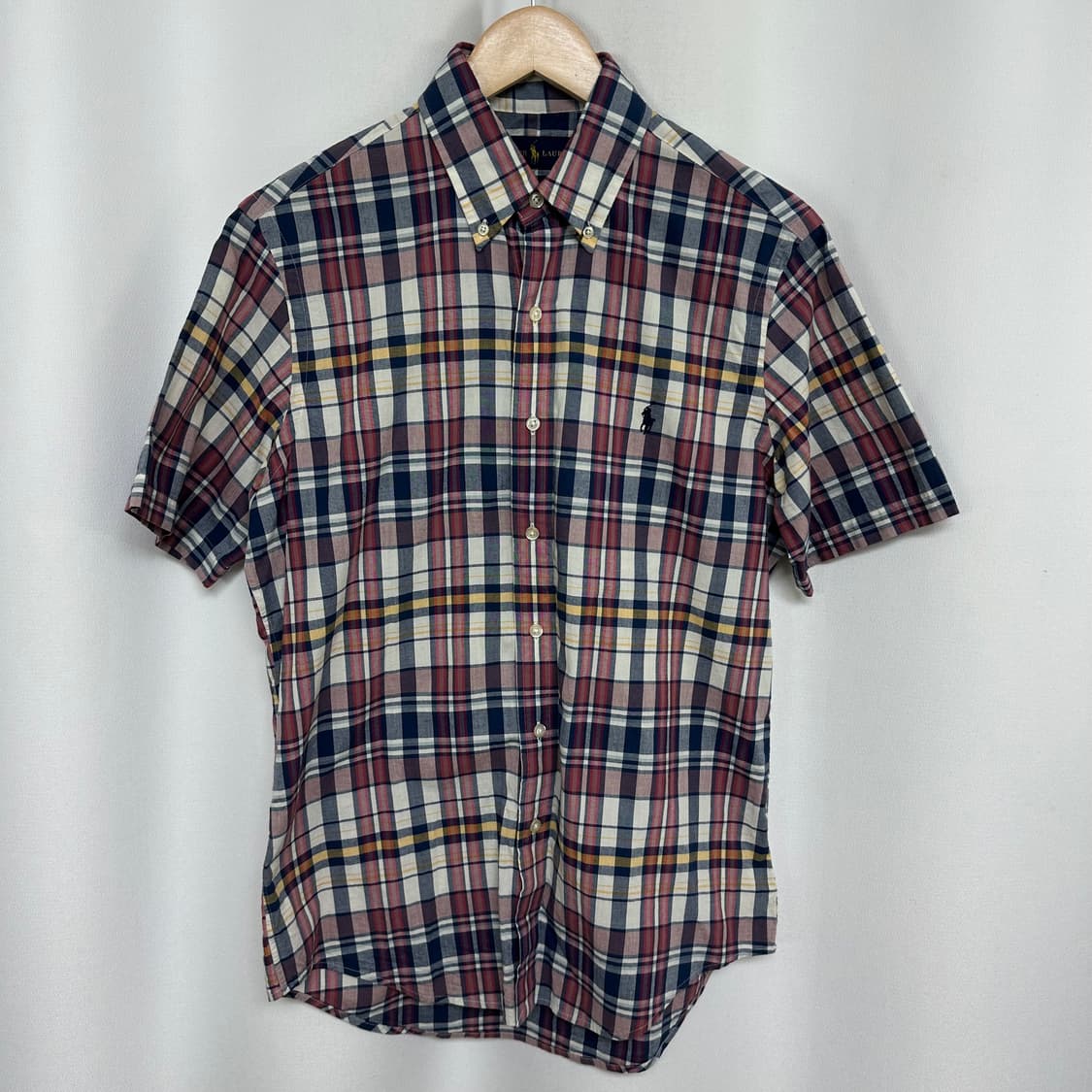 랄프로렌 남자 면 체크 반팔셔츠 S  PPD  상품이미지1