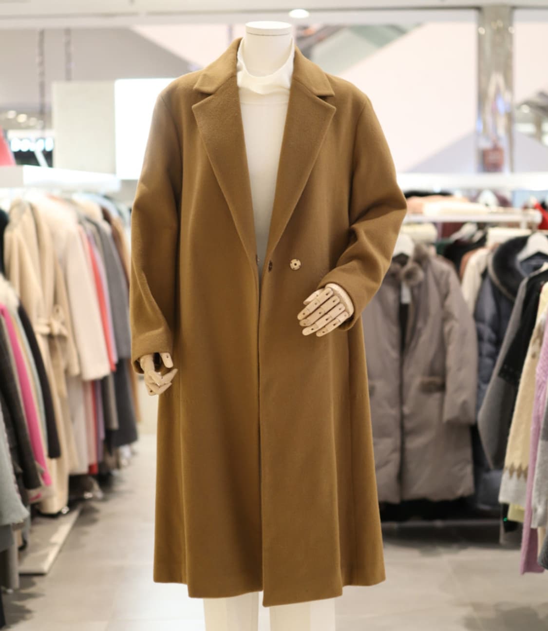 더아이잗(THE IZZAT) 울 캐시미어 플레어코트 55-66 새상품 상품이미지1