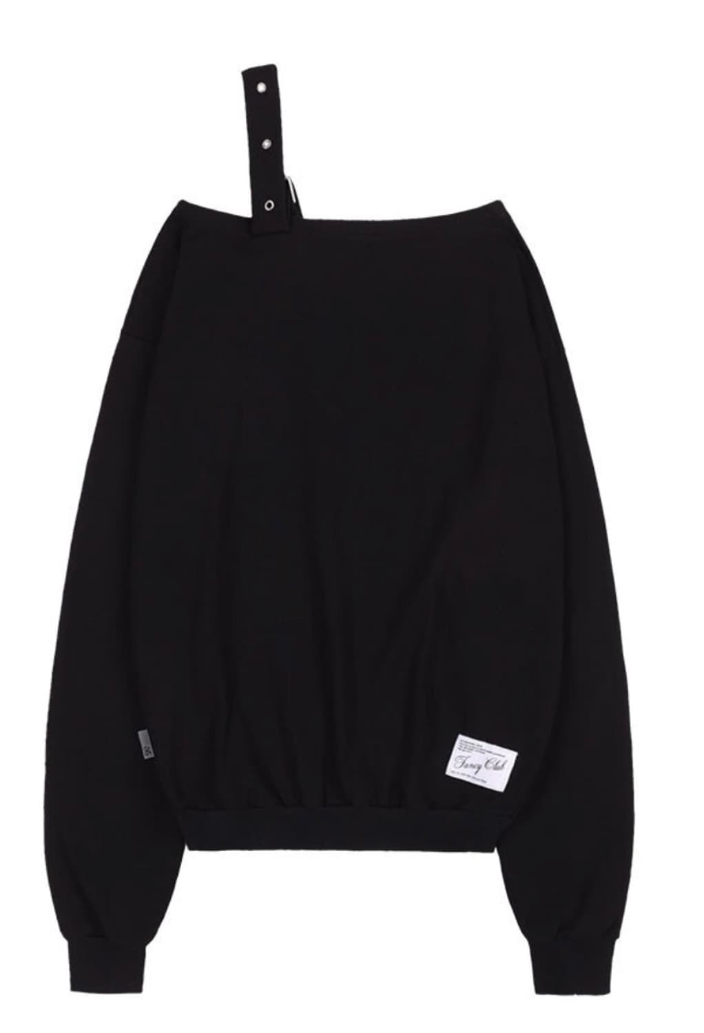 팬시클럽 원숄더 버클 스웻셔츠 (BLACK)_F24ZB063 상품이미지3