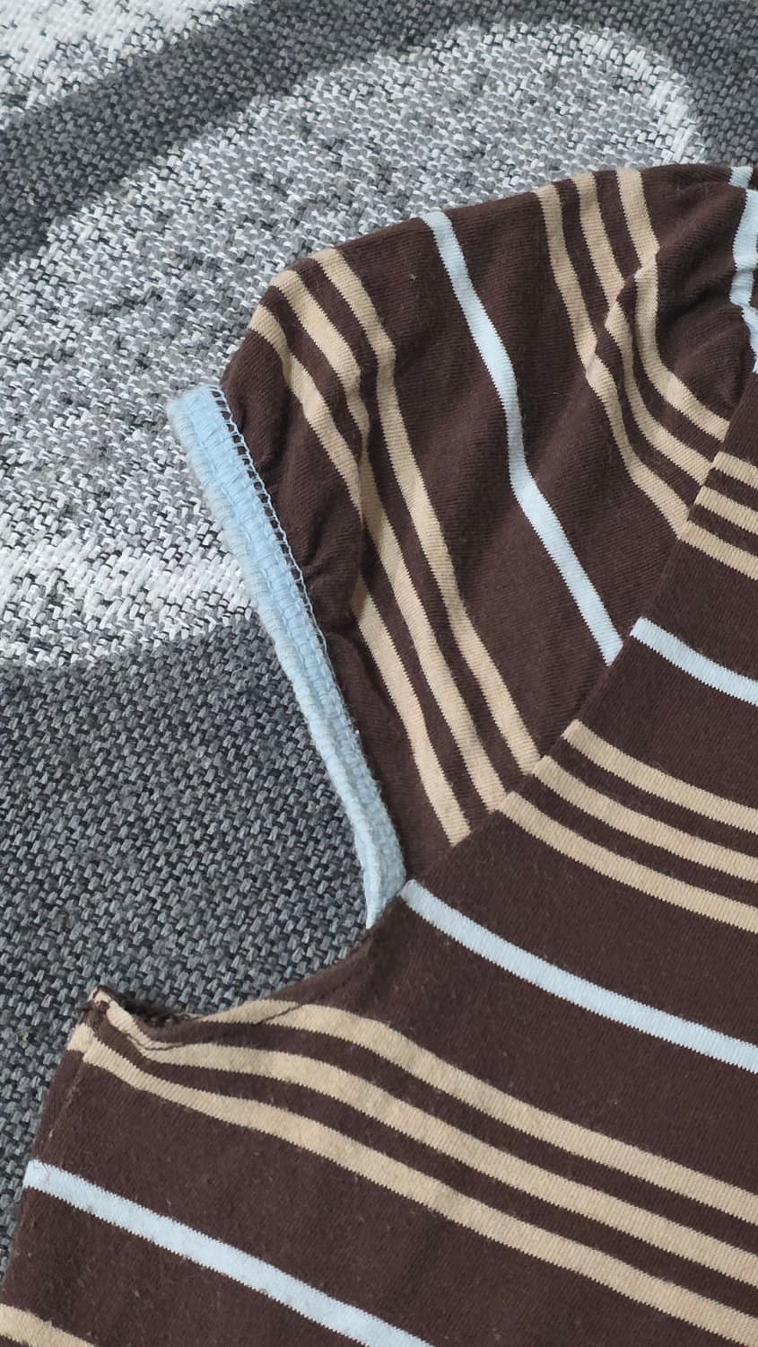 버버리 블루라벨 레이스 포인트 스트라이프 반팔 티셔츠 상품이미지5