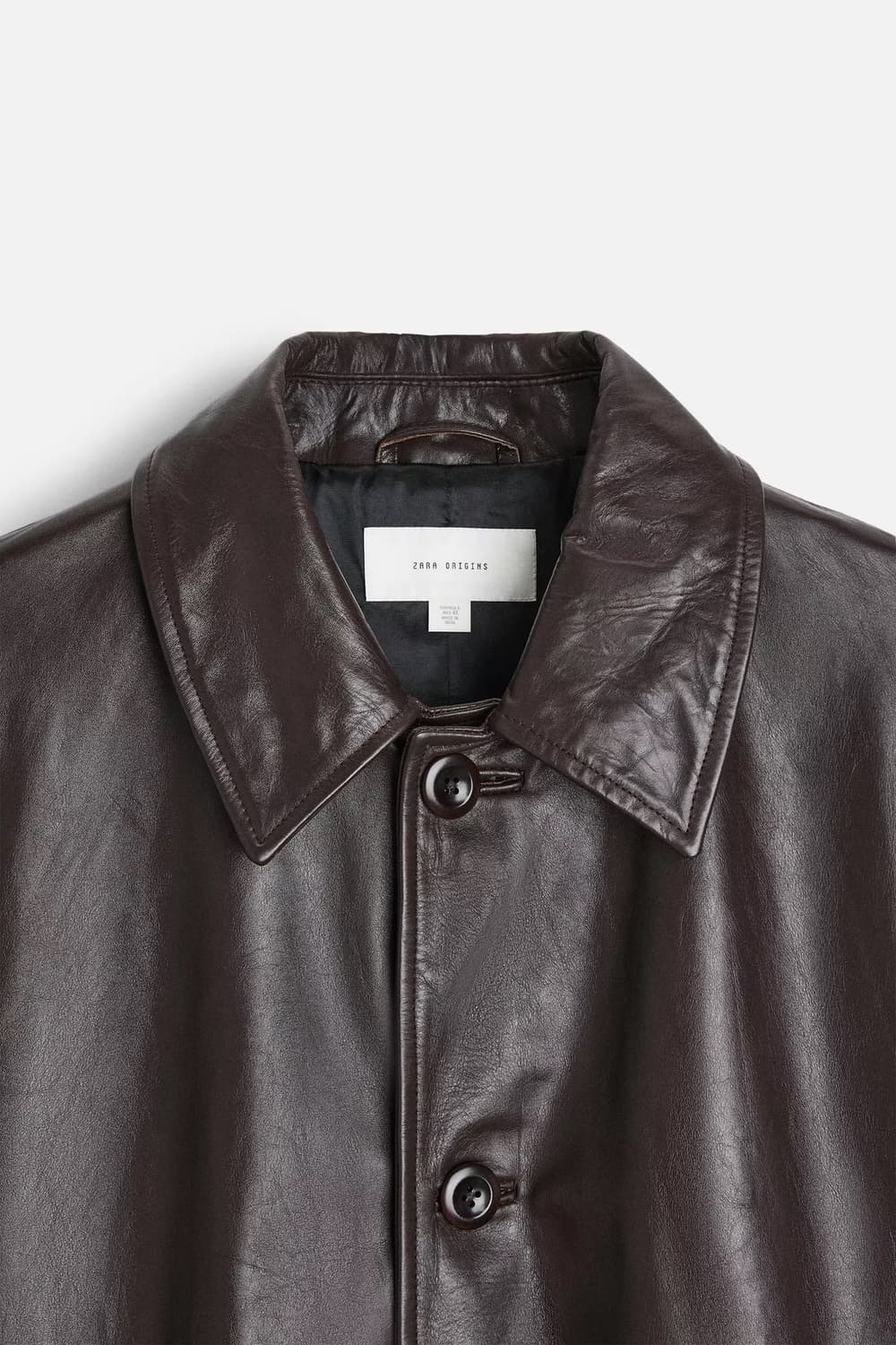 자라 Origins 레더 트렌치 코트 가죽 코트 M 상품이미지9