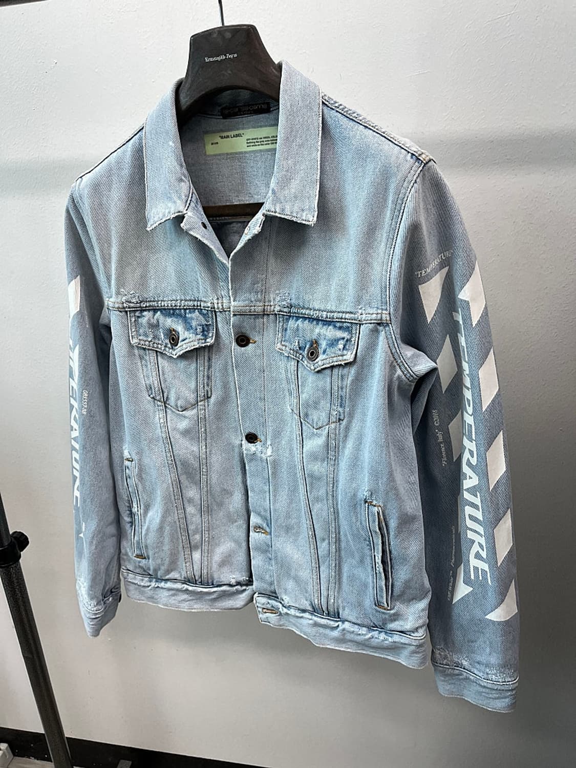 100) 오프화이트 프린트 청자켓  상품이미지1