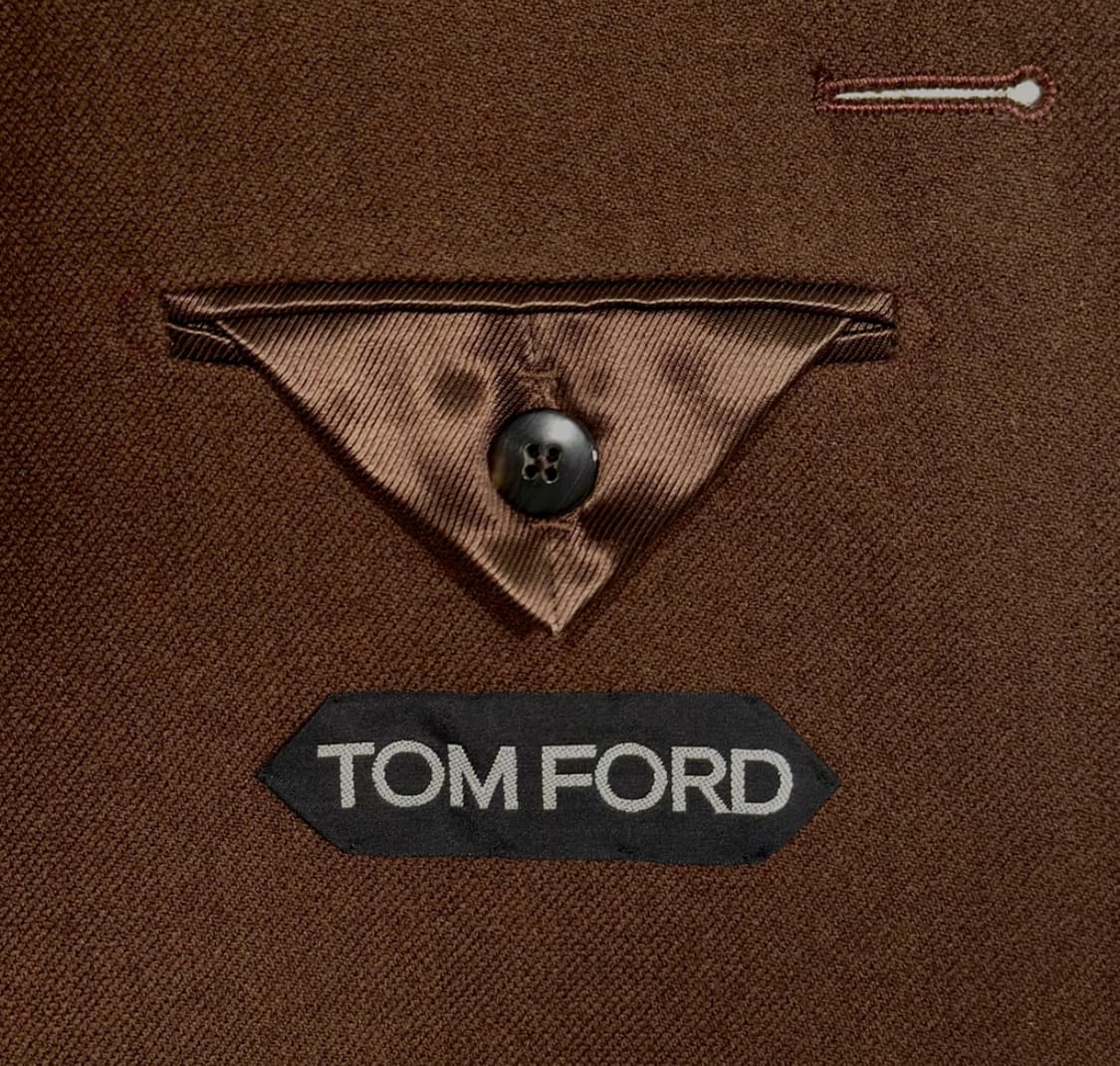 [48] Tomford 톰포드 남성 레더 울 캐시미어 싱글 롱코트 브라운 상품이미지8