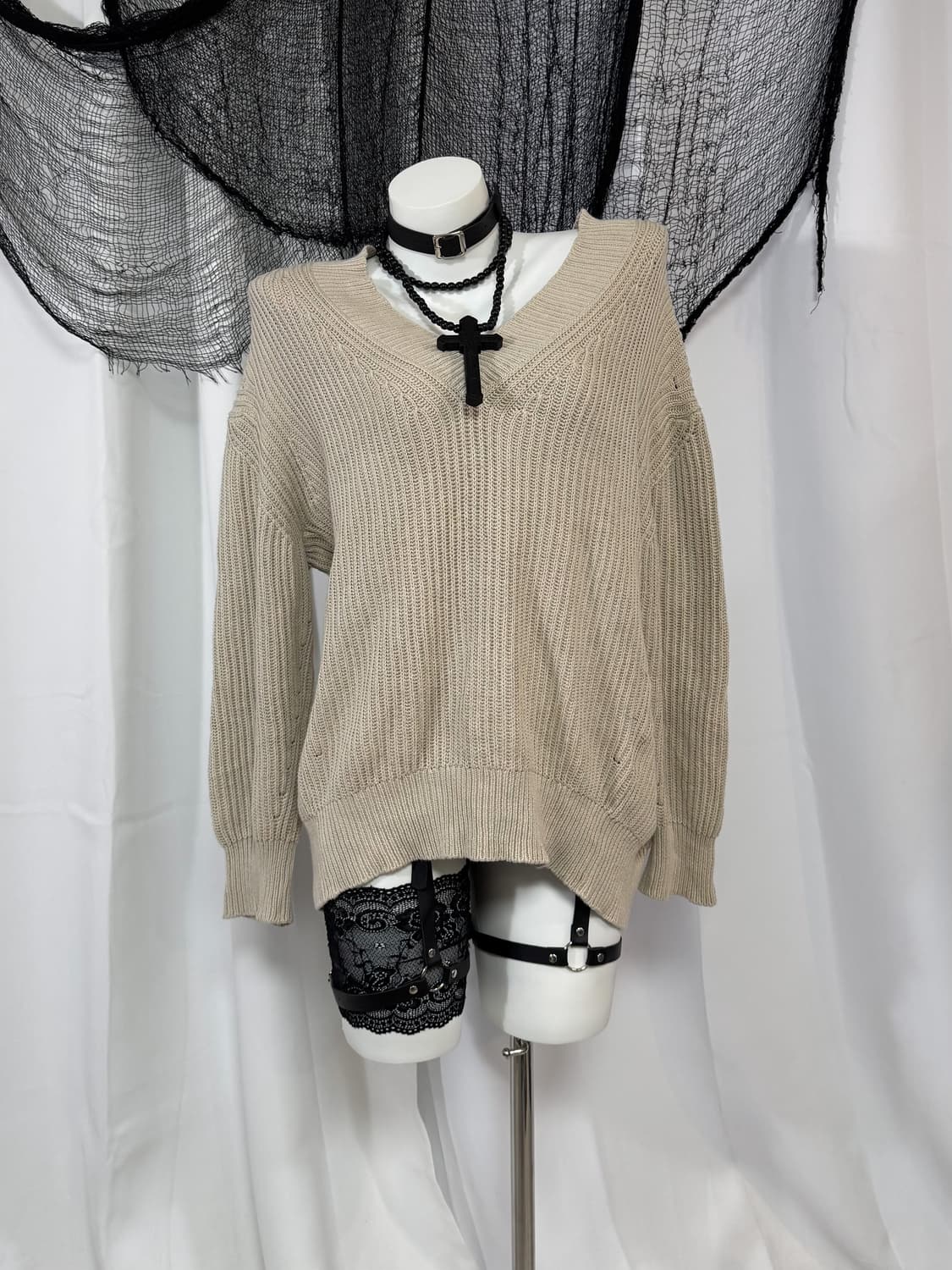 beige knit 상품이미지1