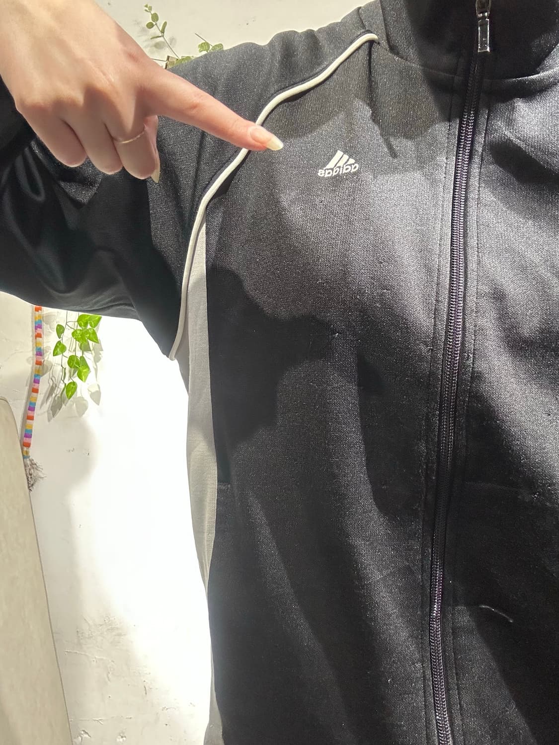 아디다스 블랙 그레이 사이드 라인 로고 트랙탑 져지 상품이미지4