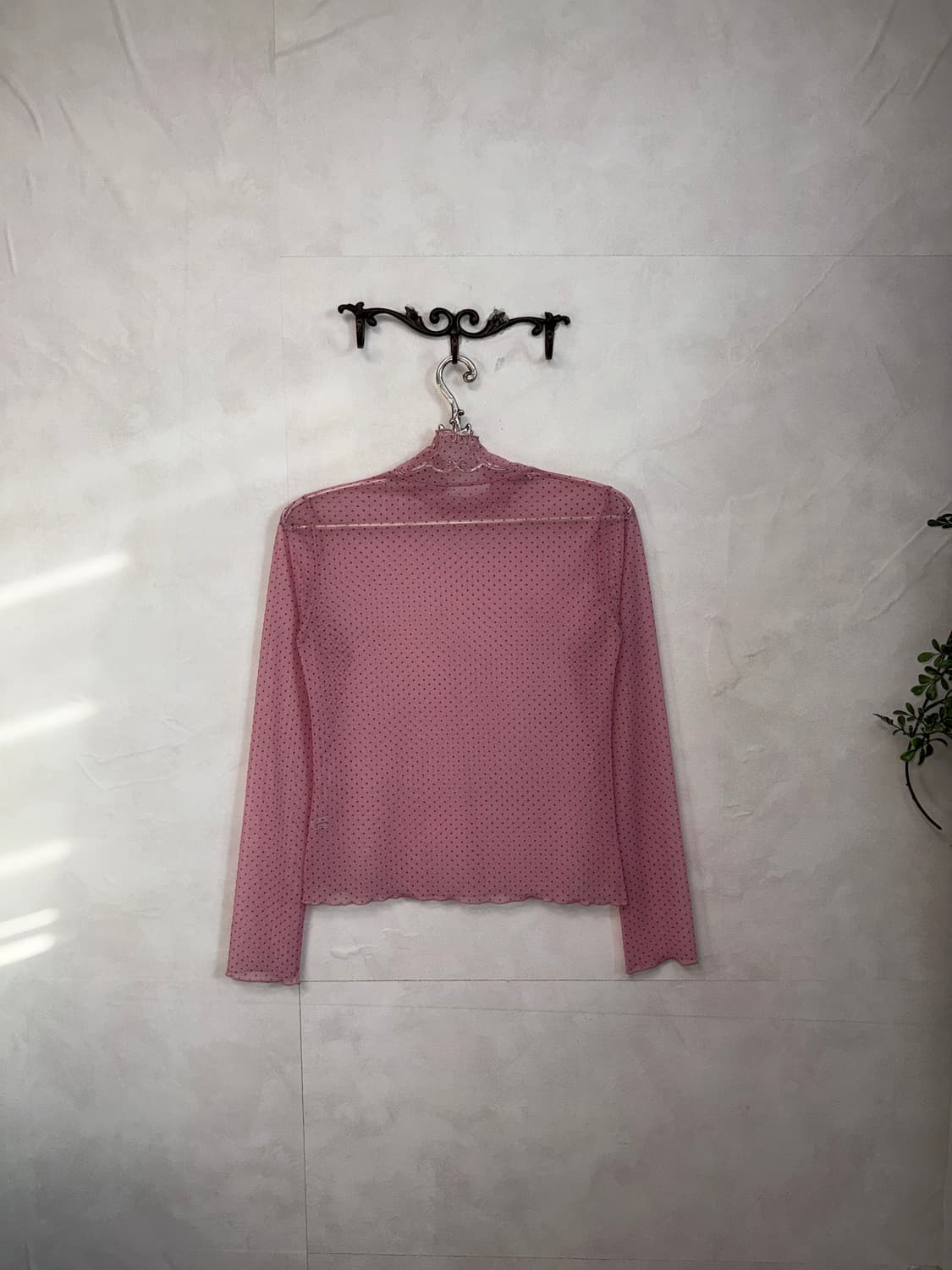 Pink dot mesh top 상품이미지6