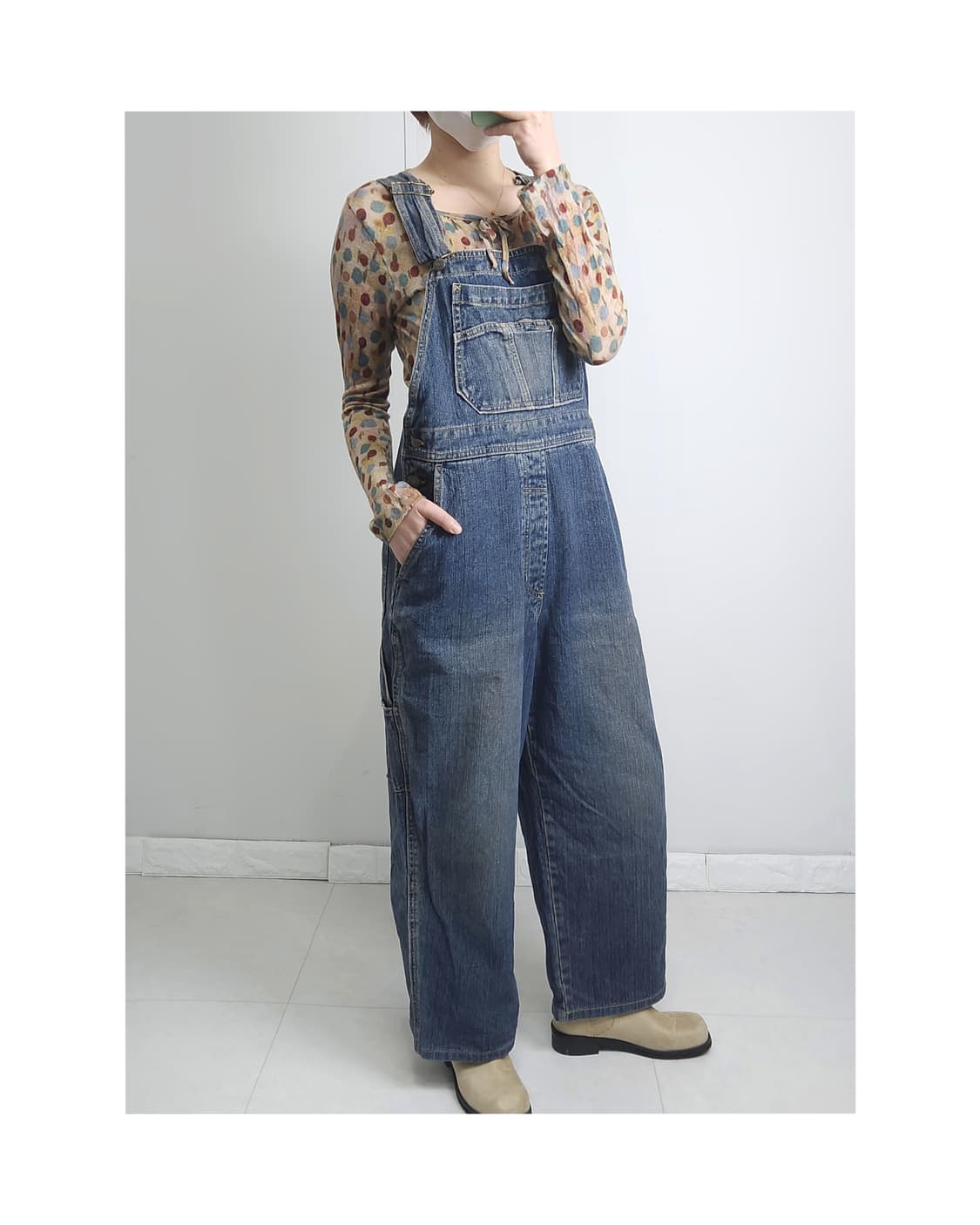 와이드 데님 오버롤 상품이미지1