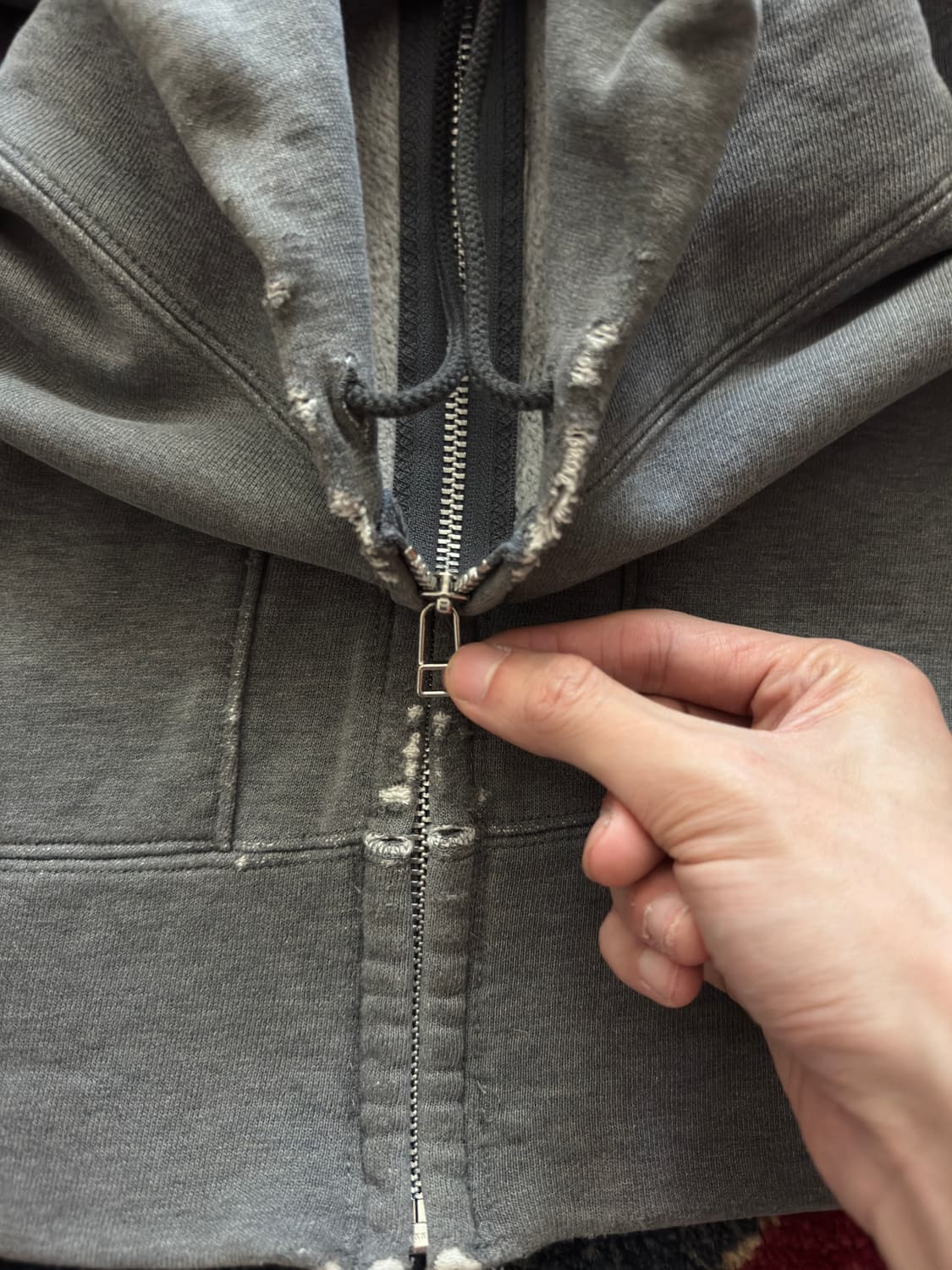 Two moon destroyed Dark gery Hood zip-up 상품이미지7