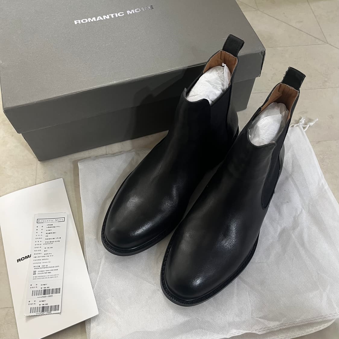 새상품(245) 로맨틱무브 뉴탐페레 첼시부츠 워싱블랙 상품이미지2