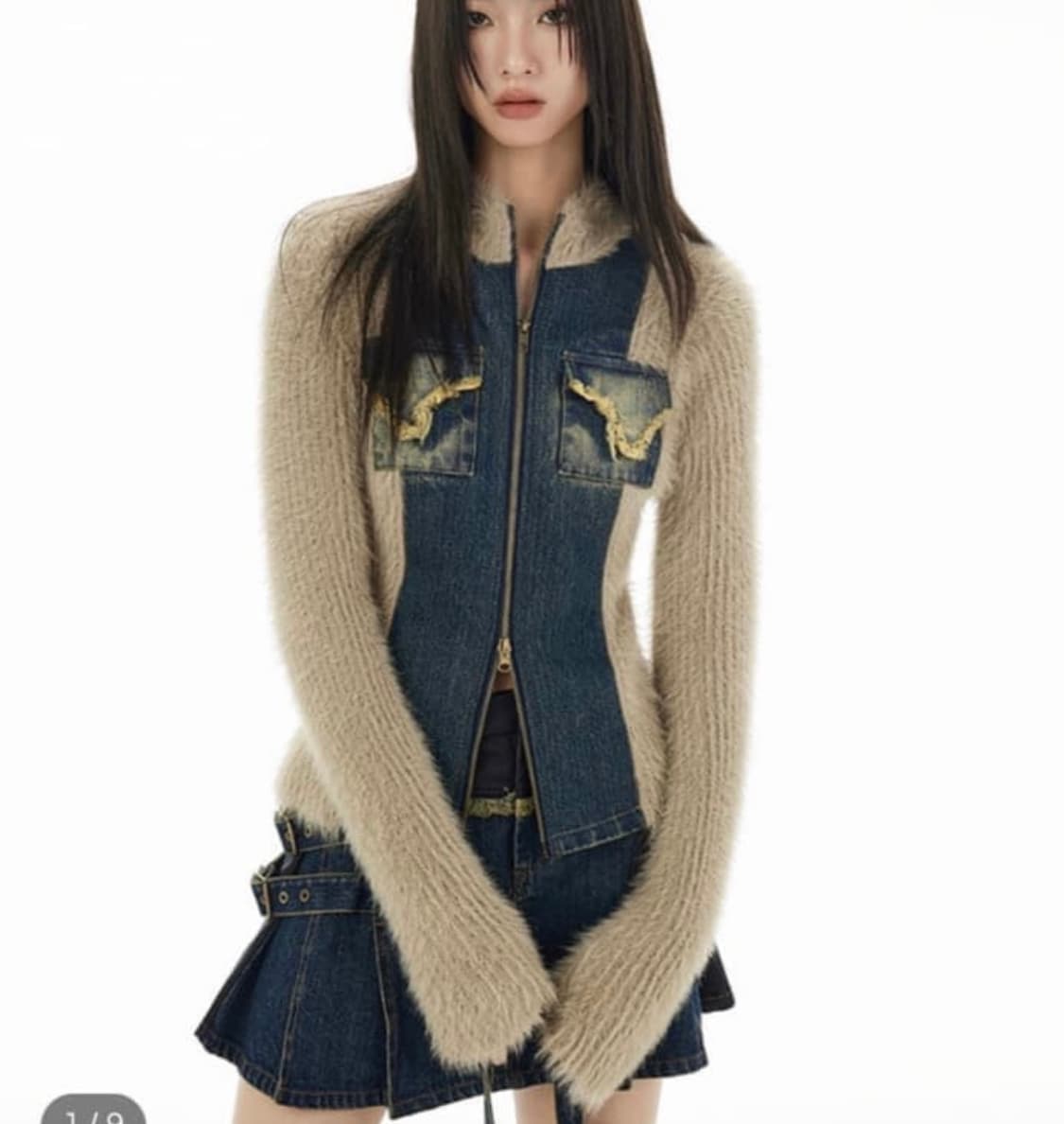 KUAS 콰스(위세임랩)니트 데님 자켓 Knit denim jacket 상품이미지1