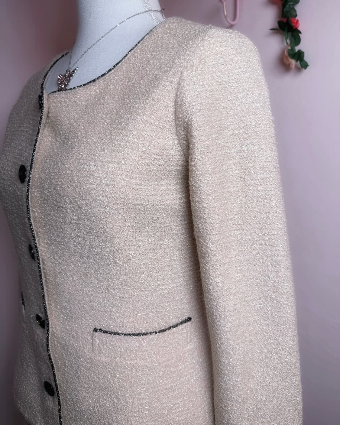 Jacket🩷레스트로즈 블랙핑크 펄 자켓 상품이미지3