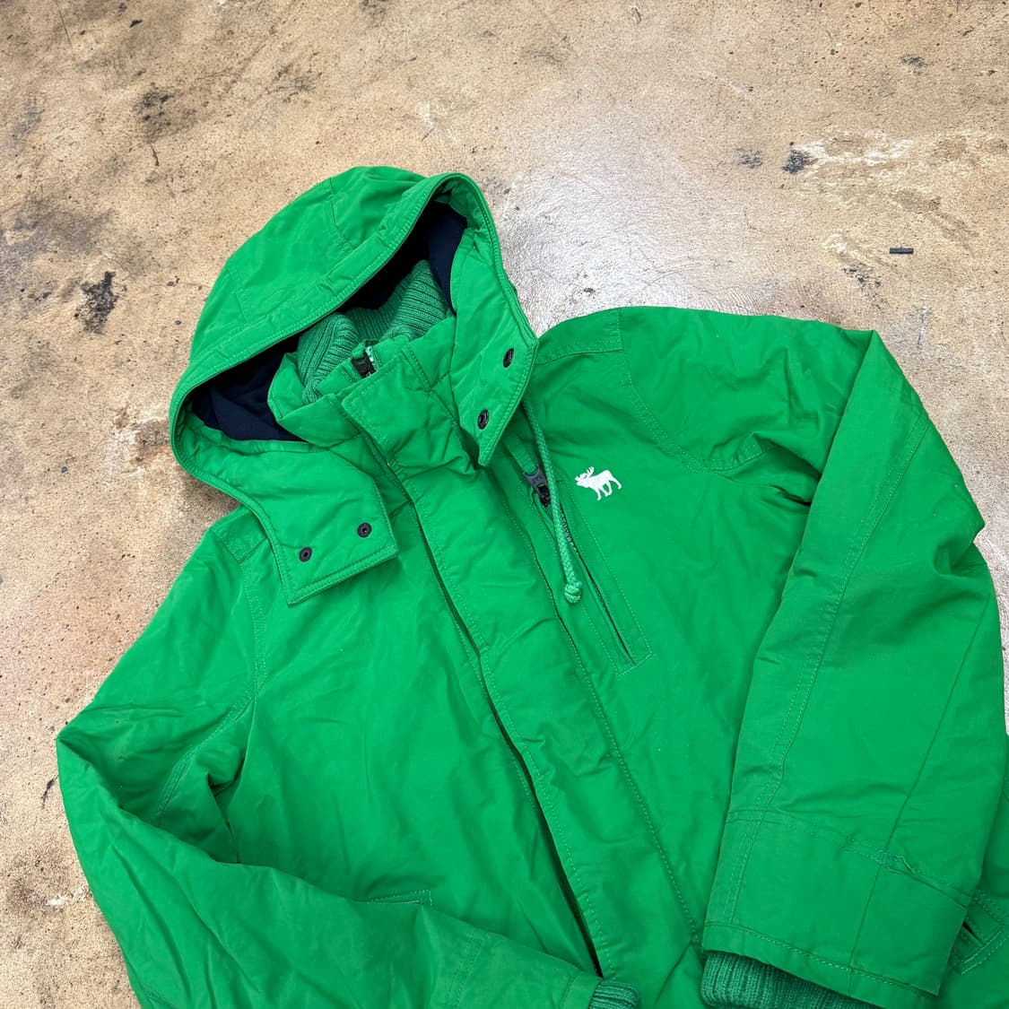[정품/S] 아베크롬비 그린 후드 패딩 점퍼 b16 상품이미지1