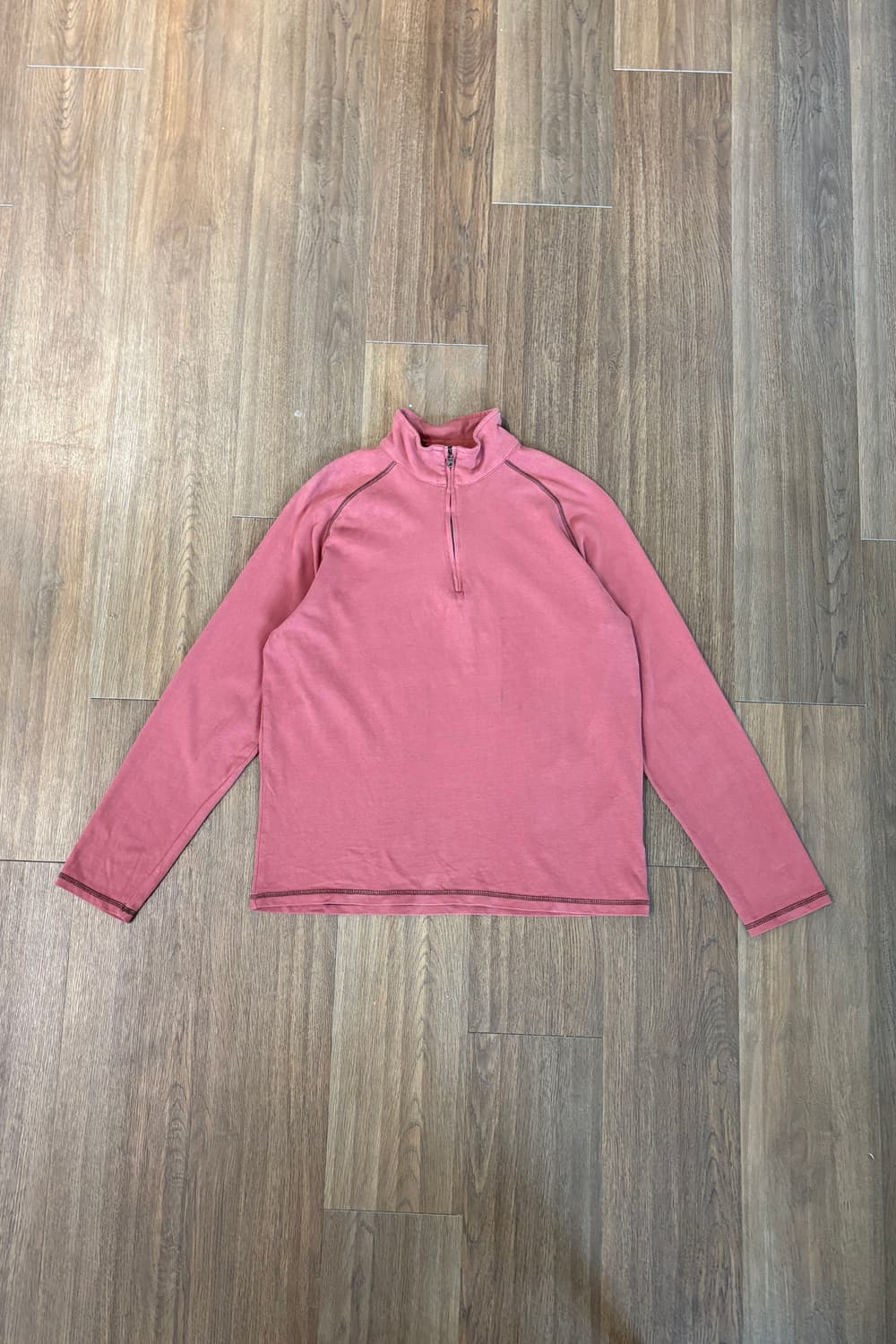 Contrast Stitch Detail Half-Zip Pullover 상품이미지3