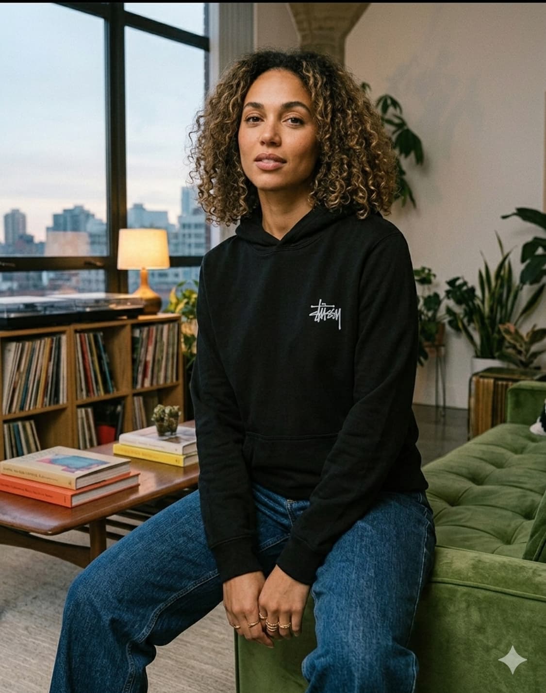 [S] 스투시 월드투어 롱슬리브 후드 티셔츠 블랙 (멕시코산) 상품이미지1