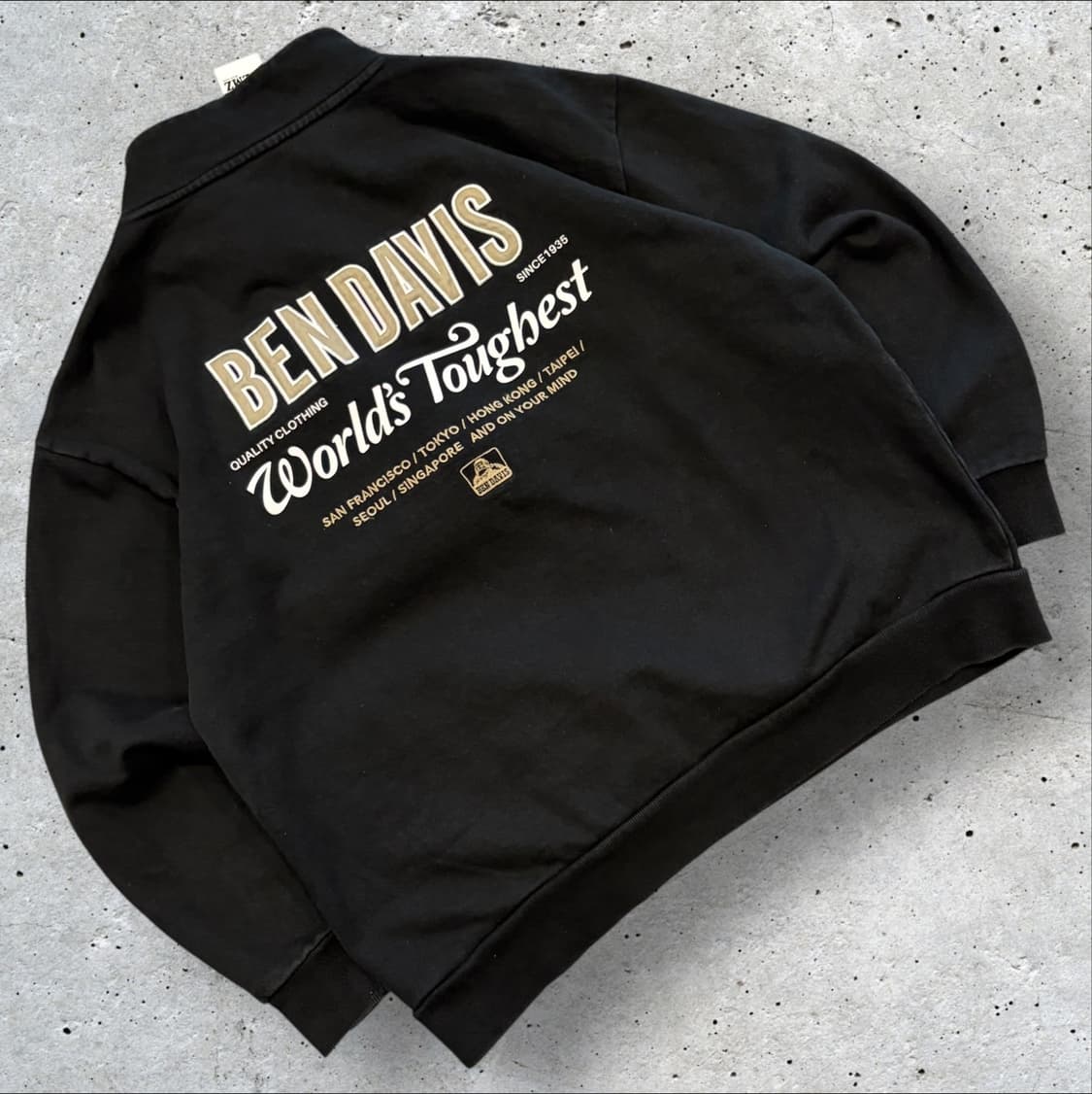 [XL] 벤 데이비스 블랙 백로고 반집업 아노락 맨투맨 B822 상품이미지1