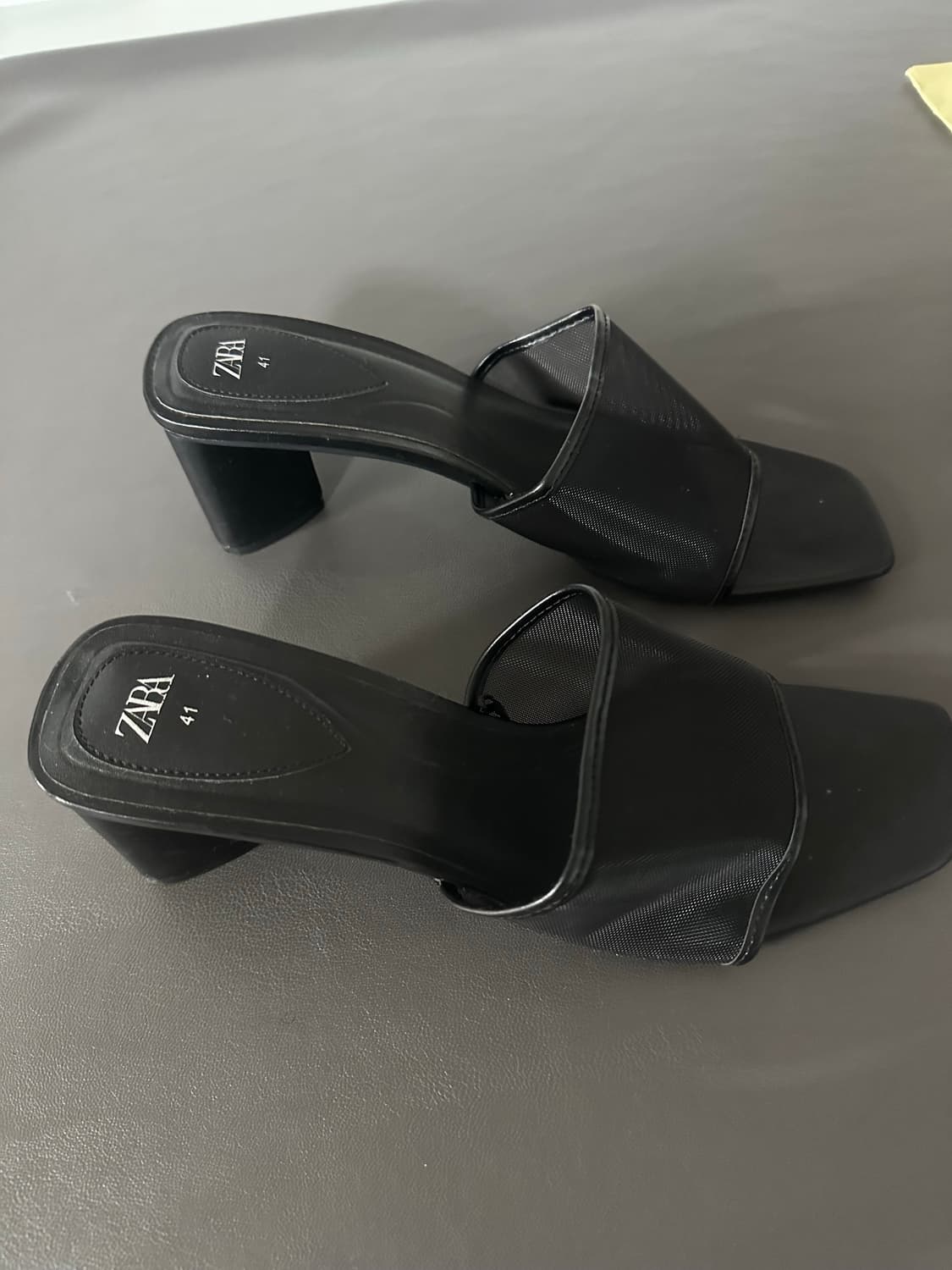 자라 메쉬 힐 슬리퍼 블랙 255 사이즈  상품이미지1