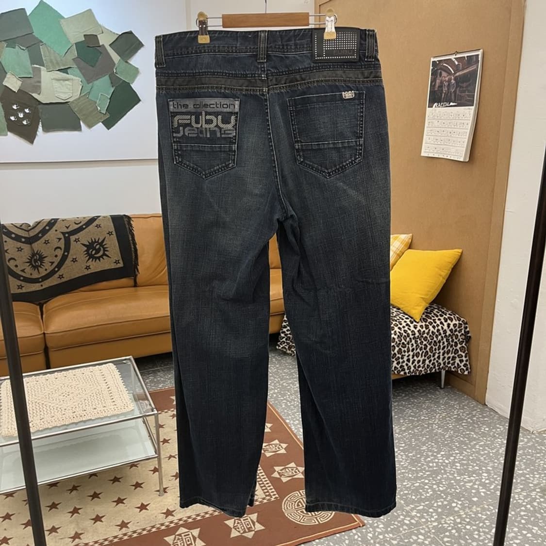 푸부 FUBU 빈티지 Y2K 레트로 힙로고 데님팬츠 35인치 C10238 상품이미지4