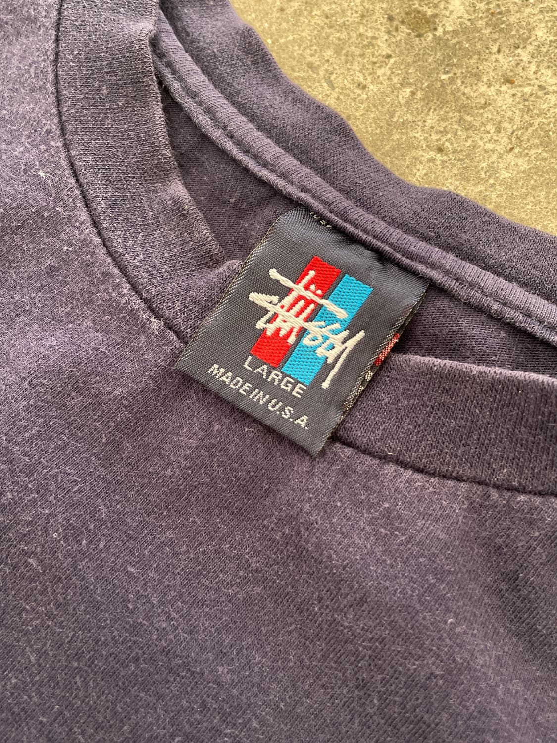 90s Stussy navy distressed T-shirt(USA) 상품이미지10