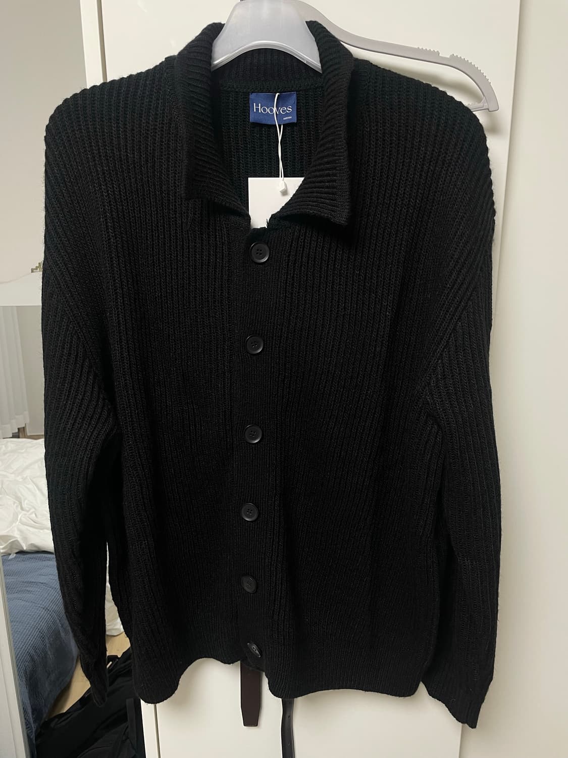 헤비 니쥬 울 카라 가디건 [블랙] 상품이미지3