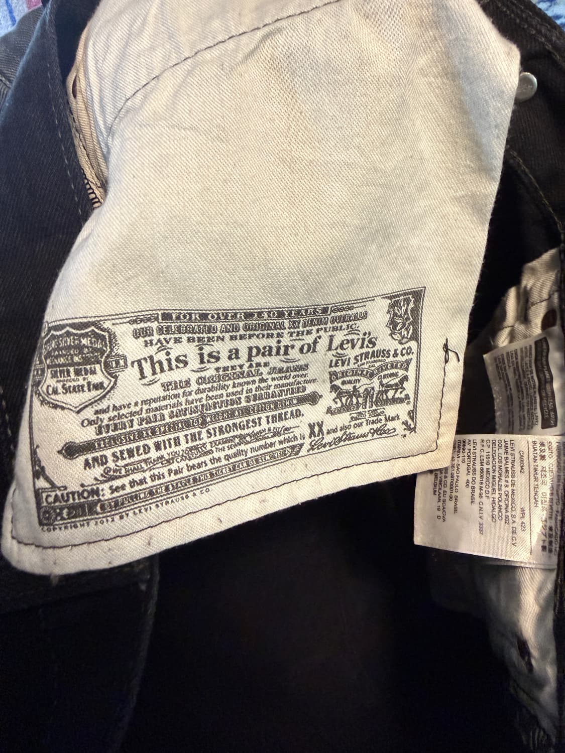 리바이스 501 흑청 32/34 버튼플라이 상품이미지10