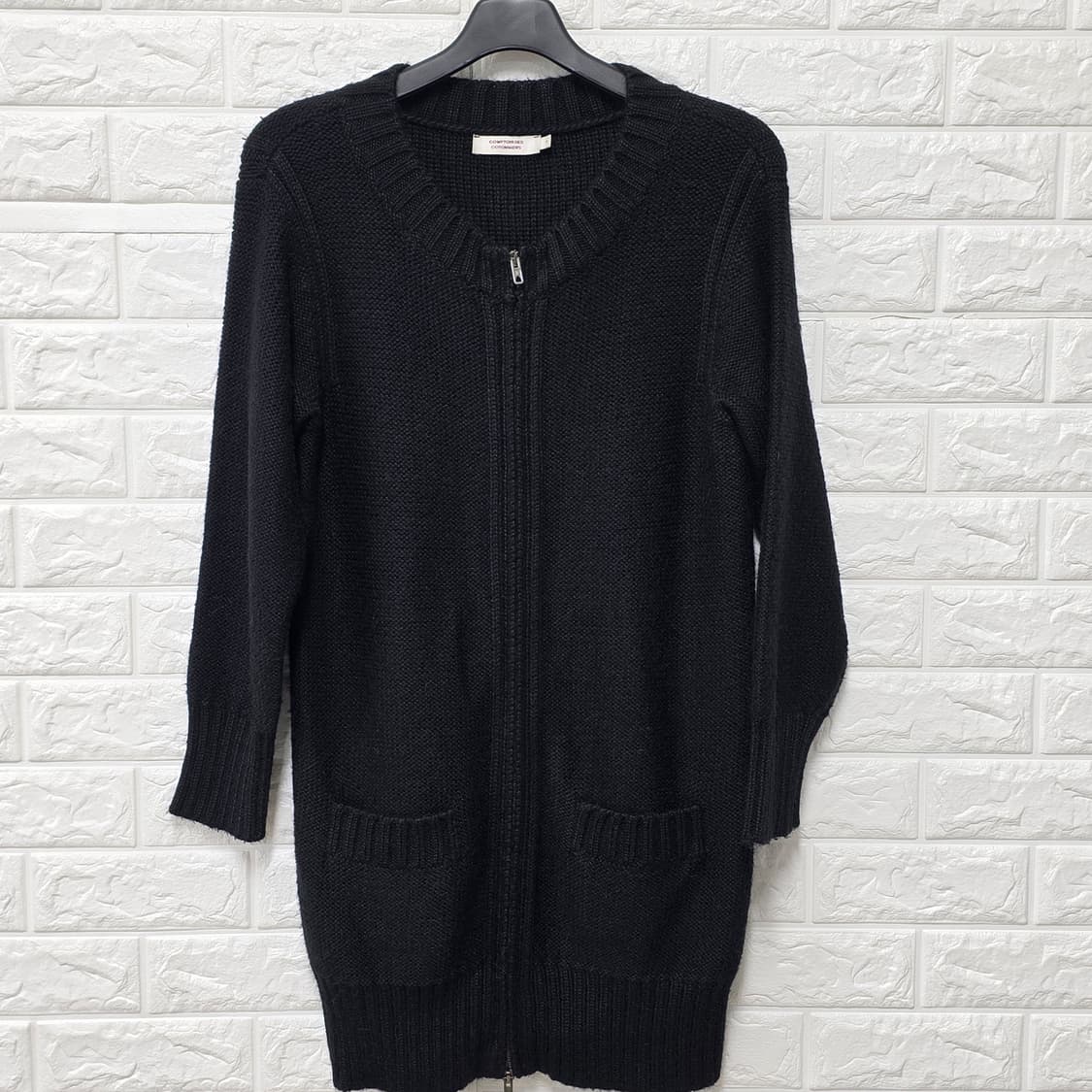 택포// M 꼼뜨와데꼬또니에 블랙 니트 집업 가디건 상품이미지1