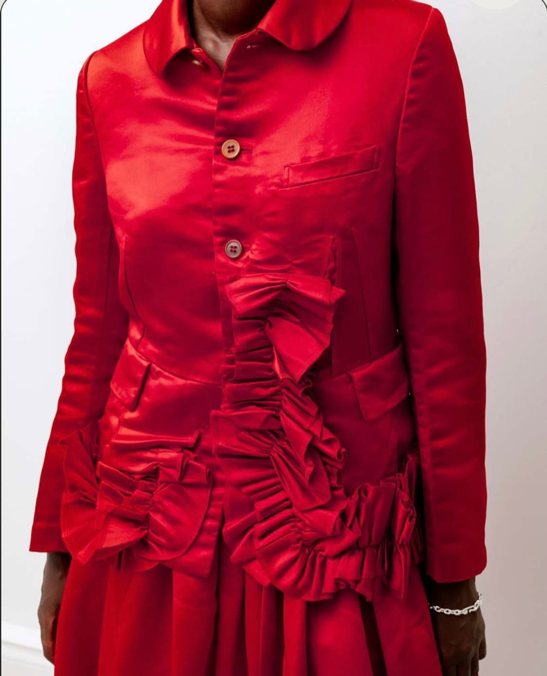 새상품) 꼼데가르송 러플 새틴 자켓 상품이미지2