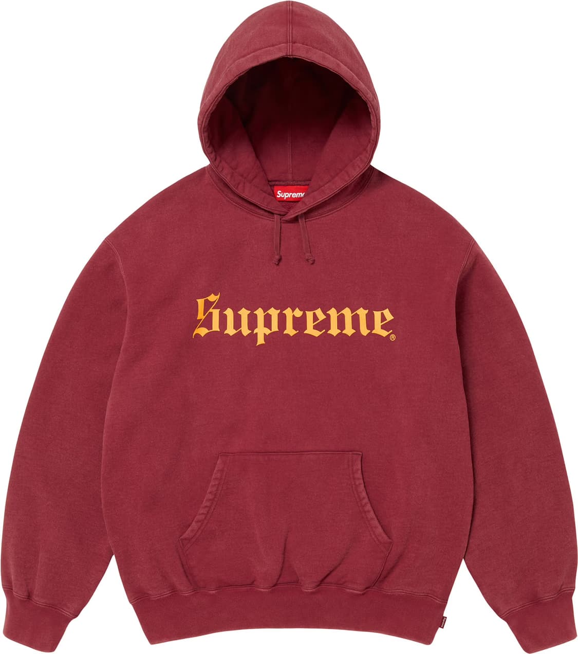 슈프림 워시드 올드잉글리쉬 후드티 카디널 상품이미지1