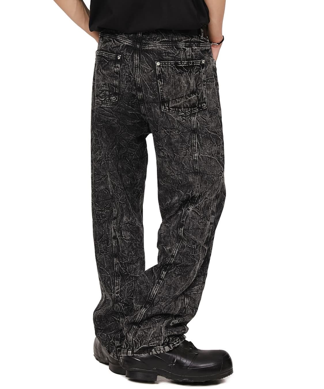 플레이버리즘 라이트닝 워시드 크랙 데님 팬츠 바지 청바지 XL 상품이미지2