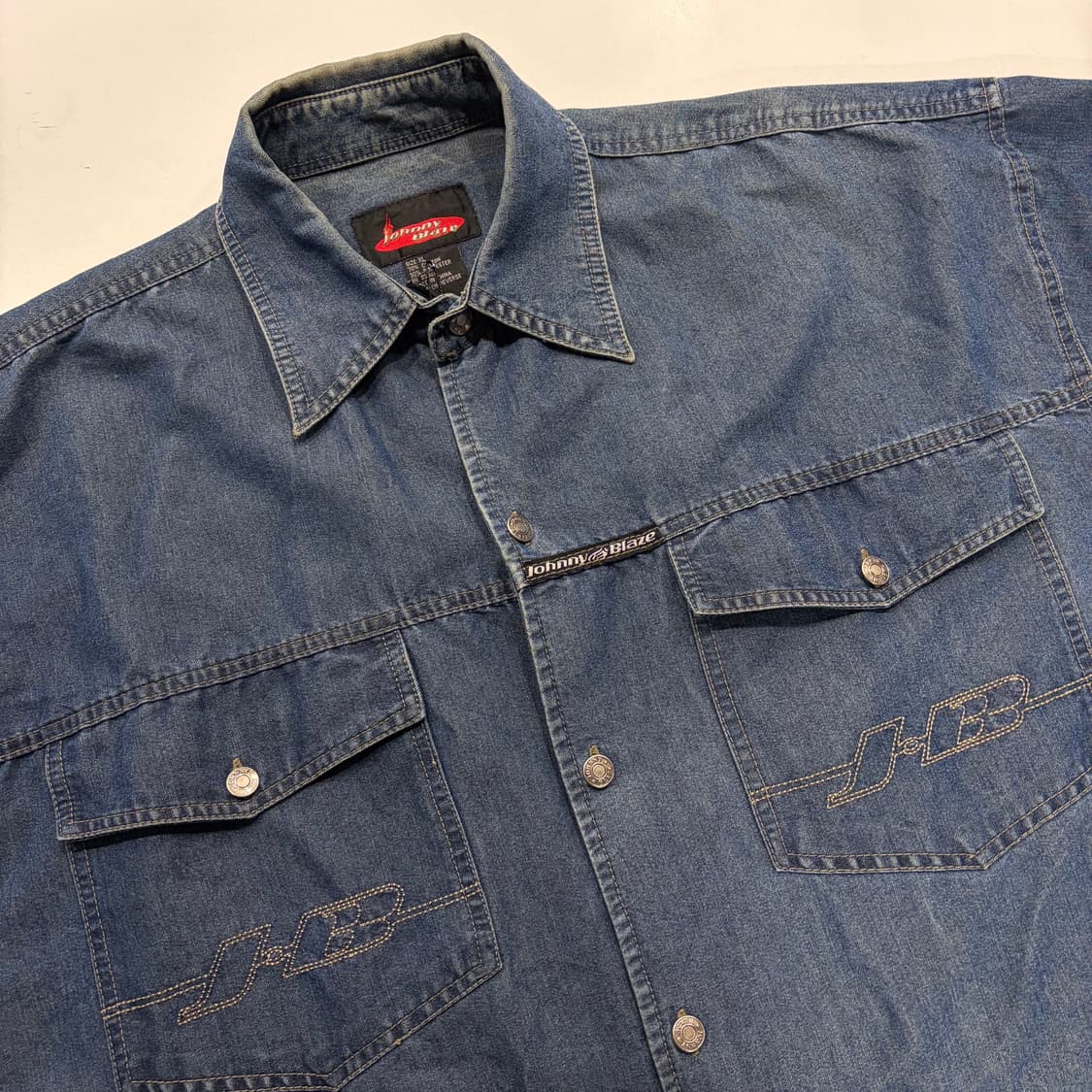 [XL] Johnny Blaze 빈티지 데님 셔츠 남방 B299 상품이미지3