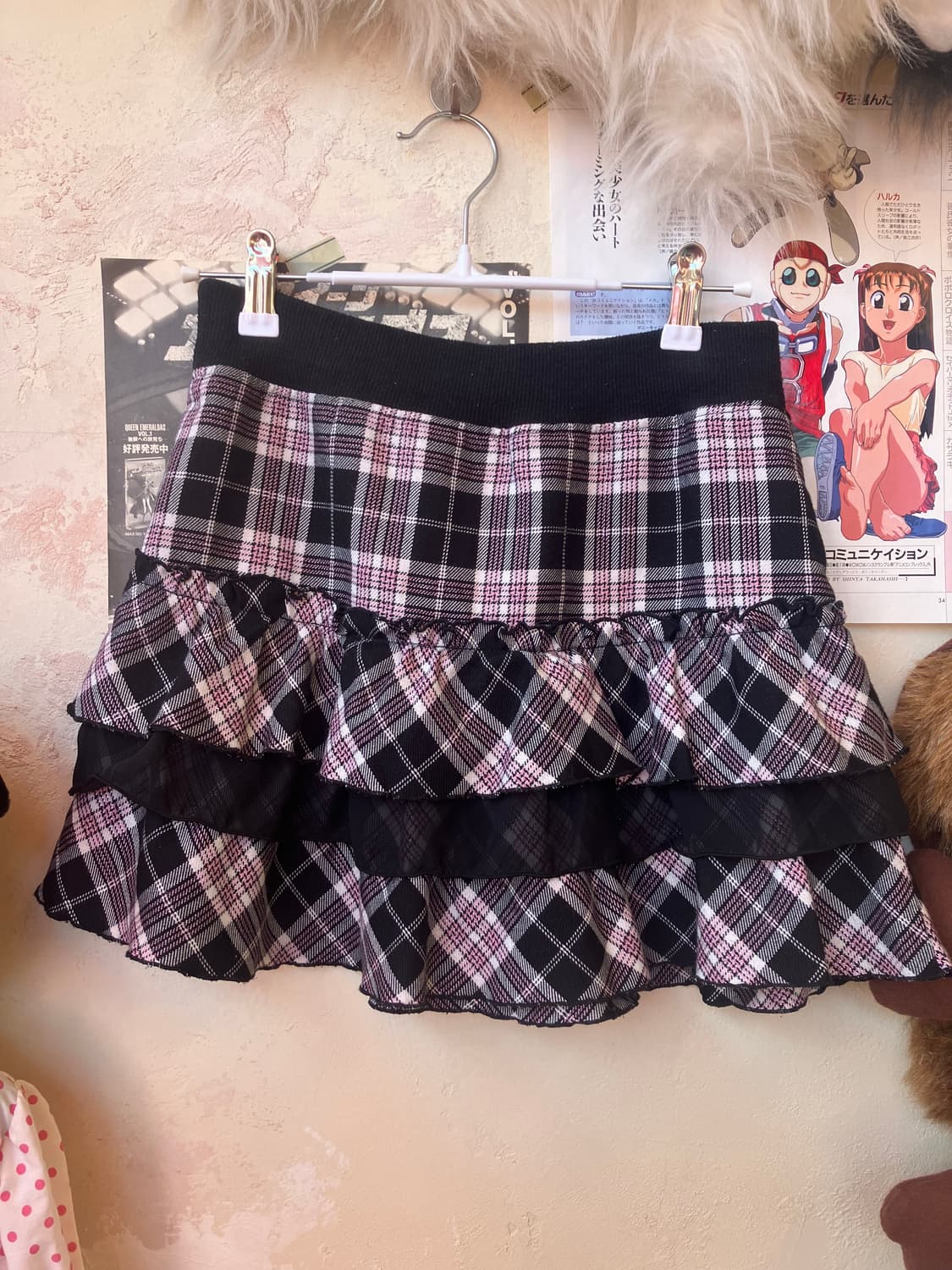 jpn 블랙핑크 체크 미니 스커트 상품이미지1