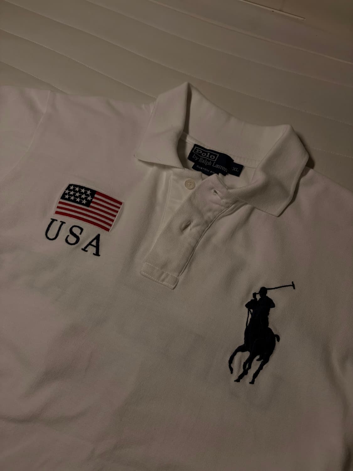 폴로 빅포니 성조기 USA 카라티🇺🇸 화이트 상품이미지4