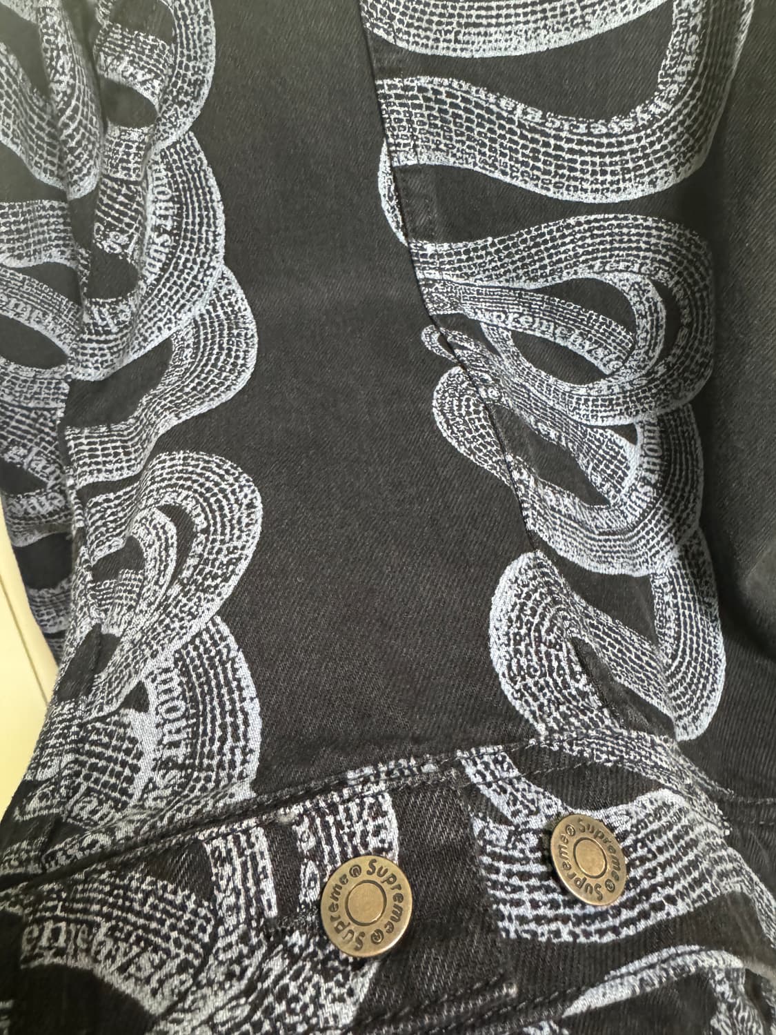 슈프림x히스테릭 글래머 스네이크 데님 자켓 (M) 상품이미지4