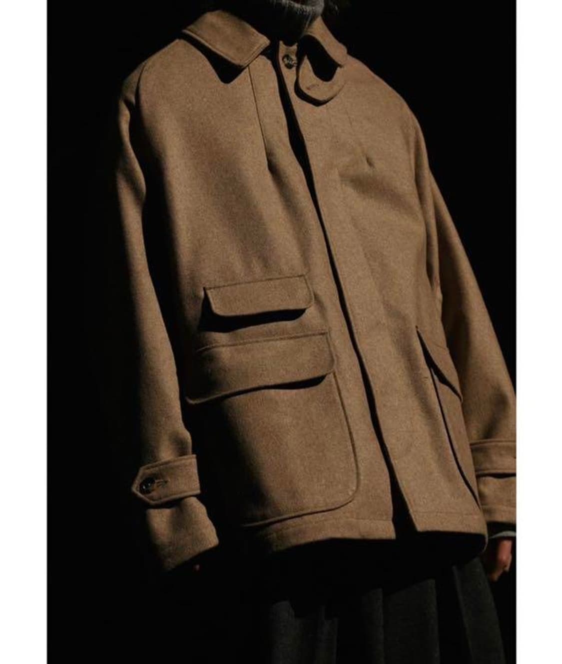 실라주(Sillage) 브라운 멜톤 Manteau 쇼트 코트 상품이미지1