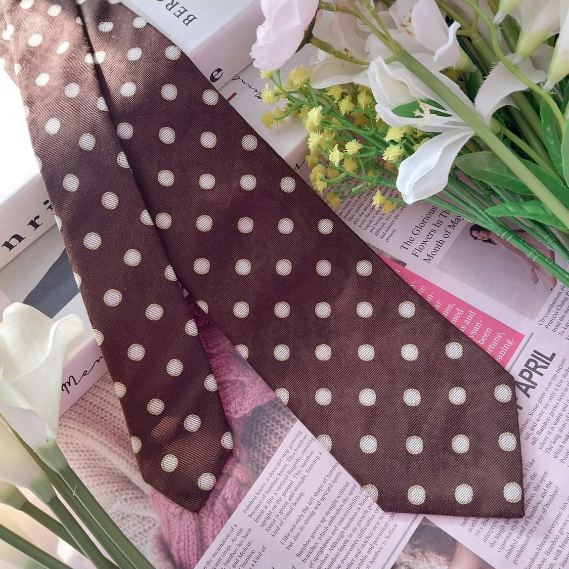 더반(다반) 실크&울 혼방 도트 넥타이 8.3cm A+등급 K1363
 상품이미지3