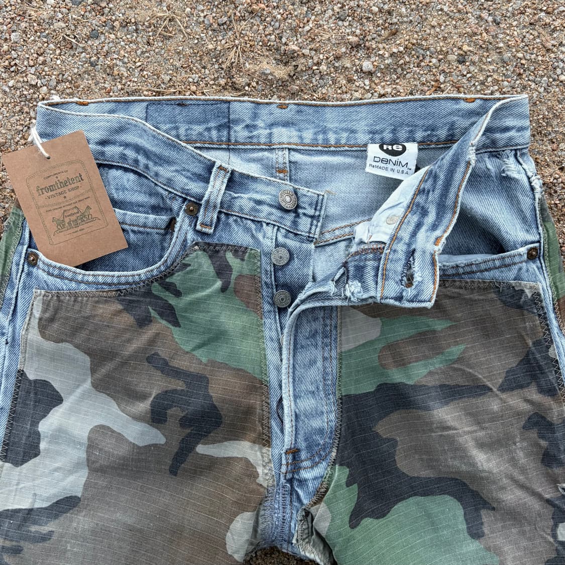 90s 리바이스 501 카모 리워크 데님 made in USA (31)  상품이미지2