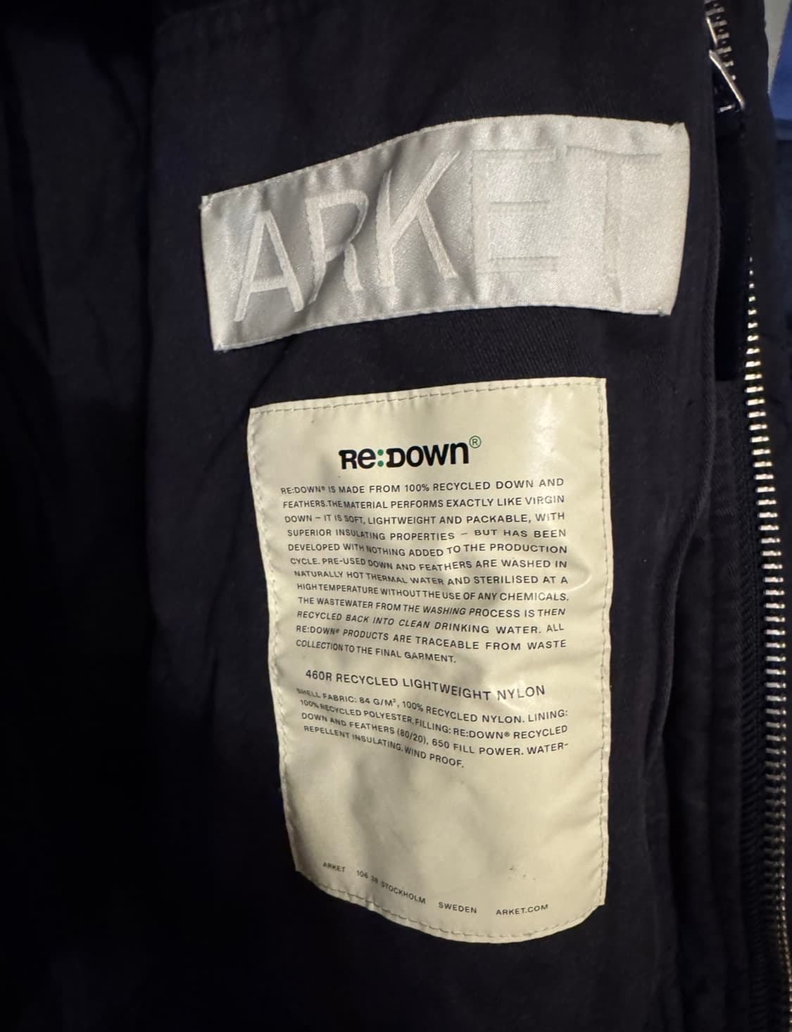 아르켓 Arket n3b 다운 패딩파카 네이비 정가 60만원 상품이미지2