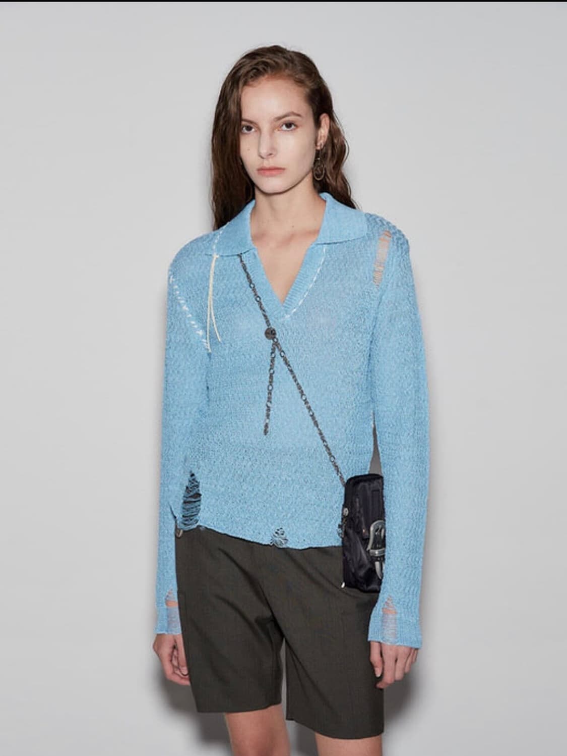 [새상품] 앤더슨벨 에리카 니트 블루 상품이미지3